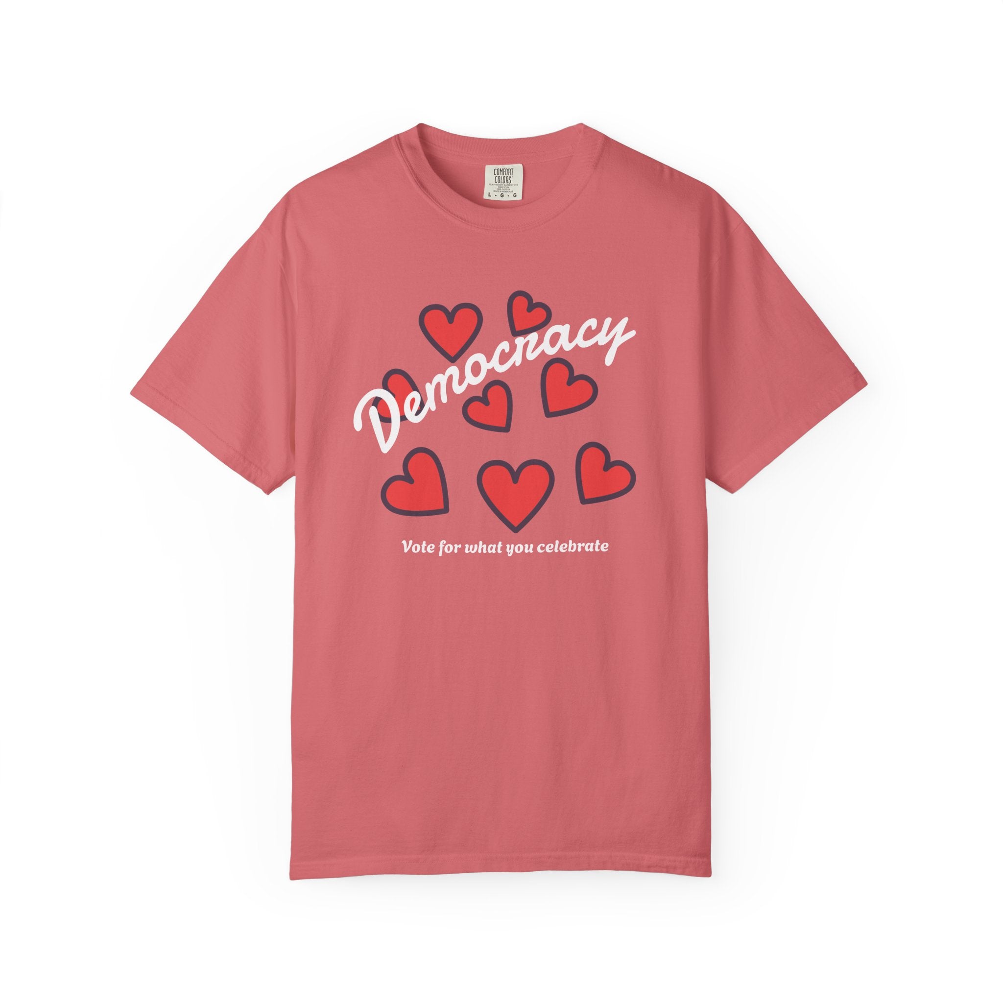 Democracy Hearts T-Shirt — USA Vote Tee