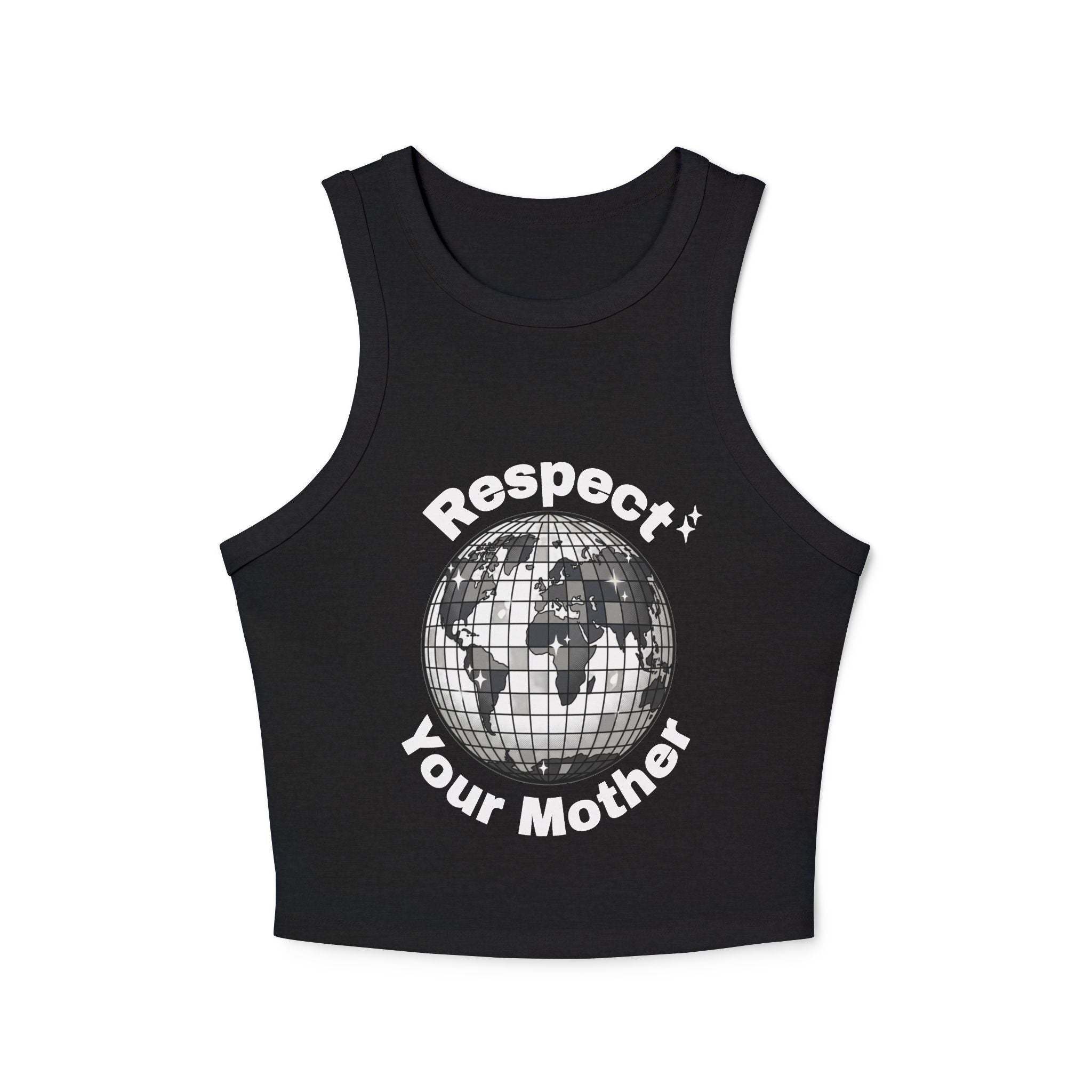 Respect Your Mother Disco Globe Tank Top | Vintage Mirror Ball Graphic