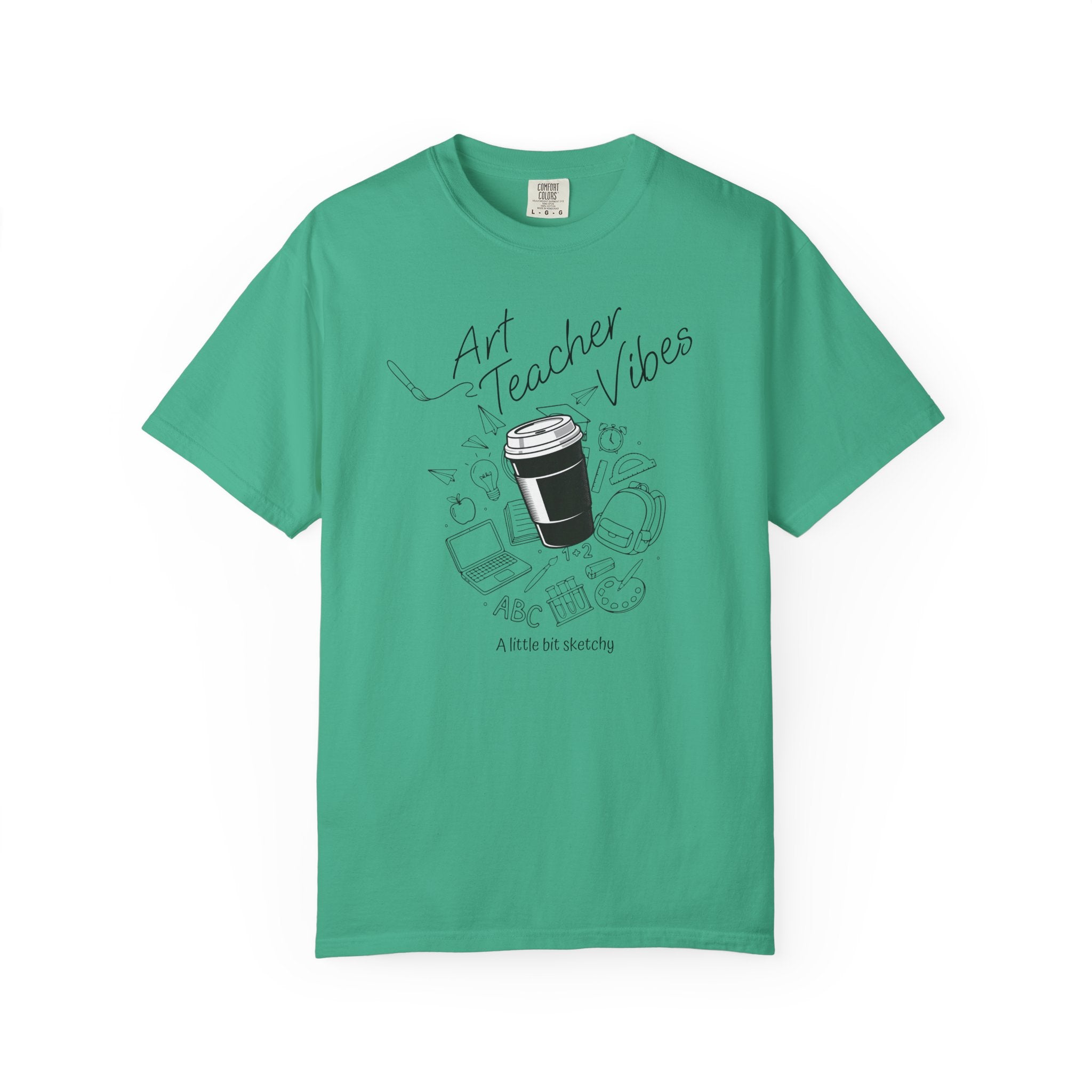Art Teacher Vibes Doodle T-shirt | School Supplies Illustration