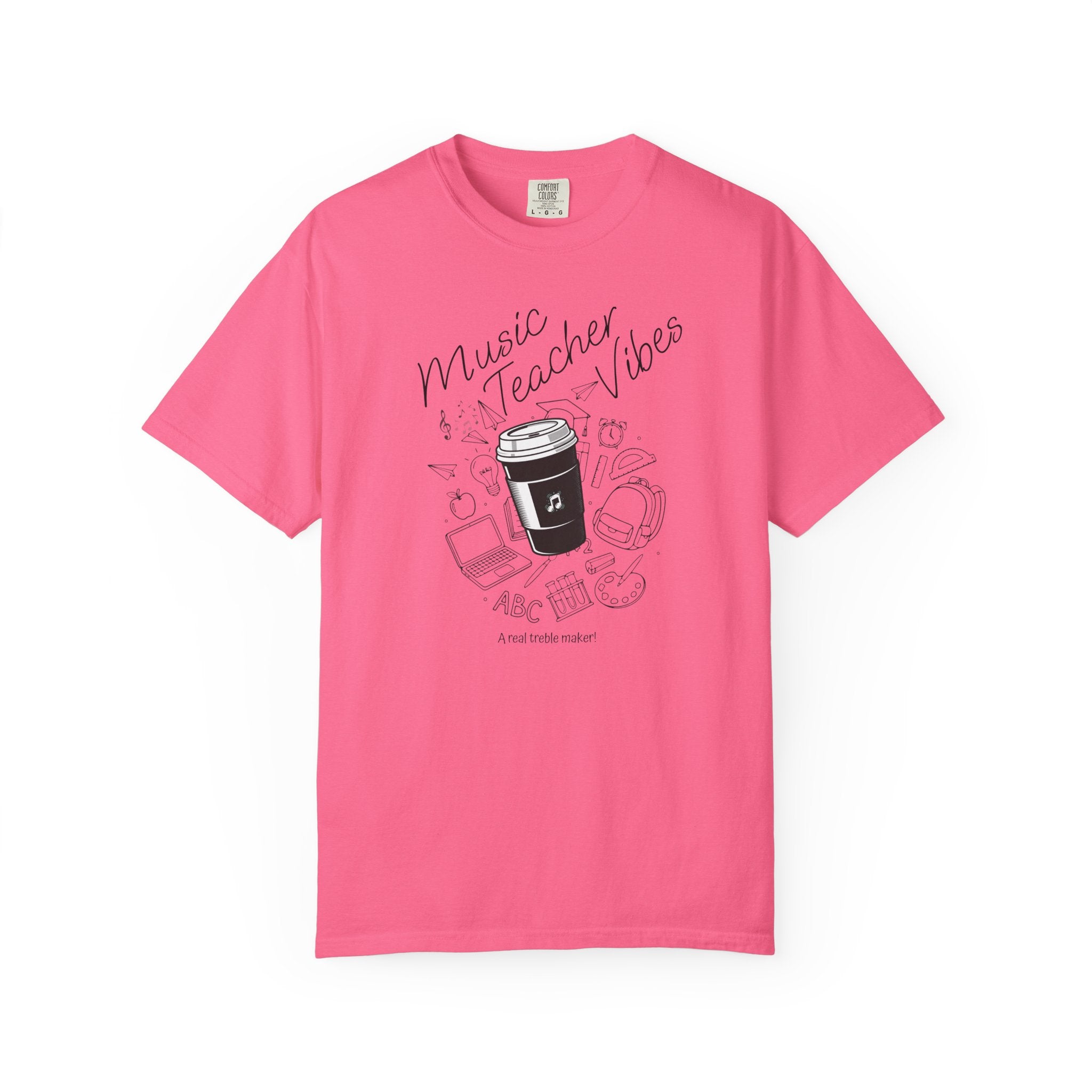 Music Teacher Vibes Doodle T-shirt | School Supplies Illustration