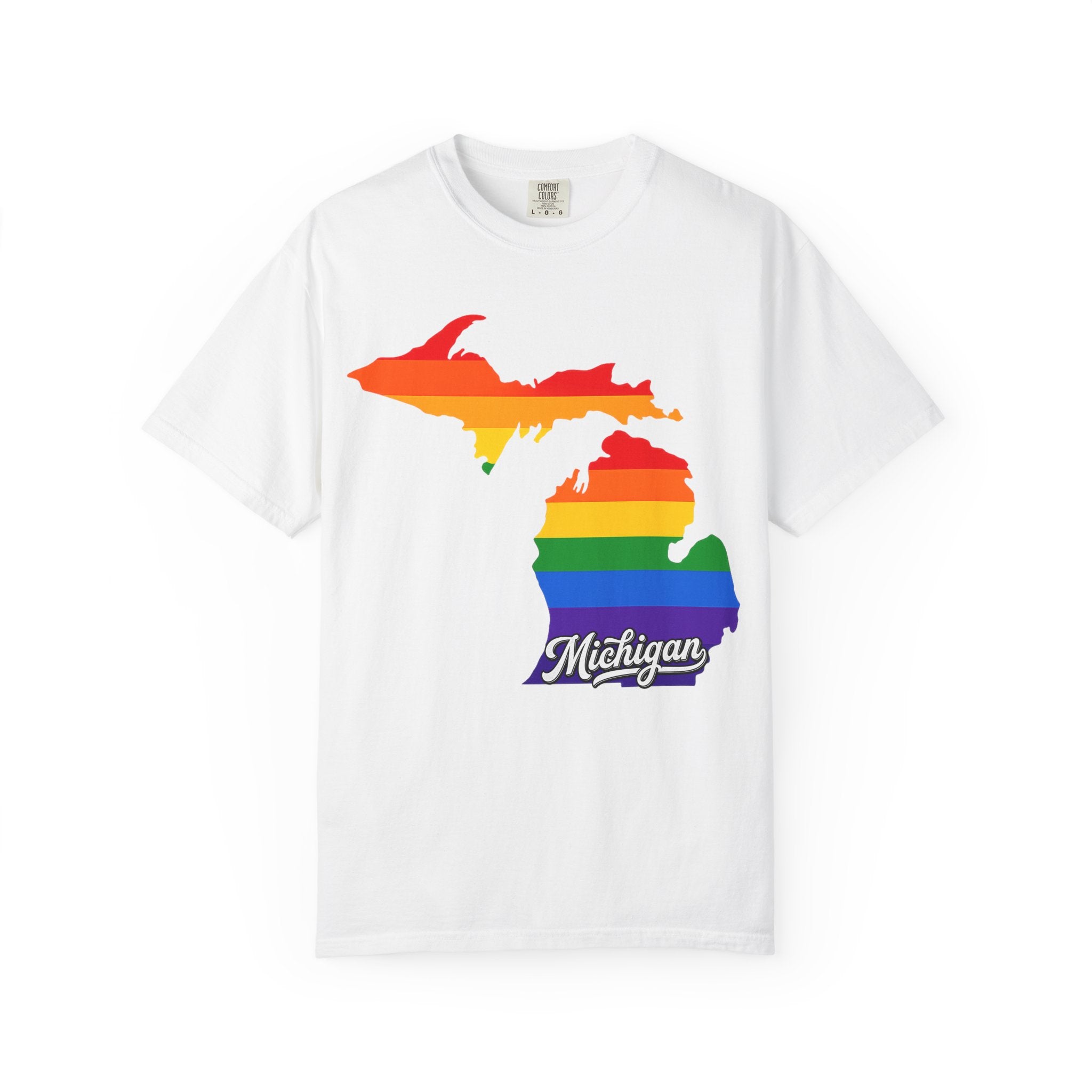 Rainbow Pride Michigan T-shirt | State Map Shirt