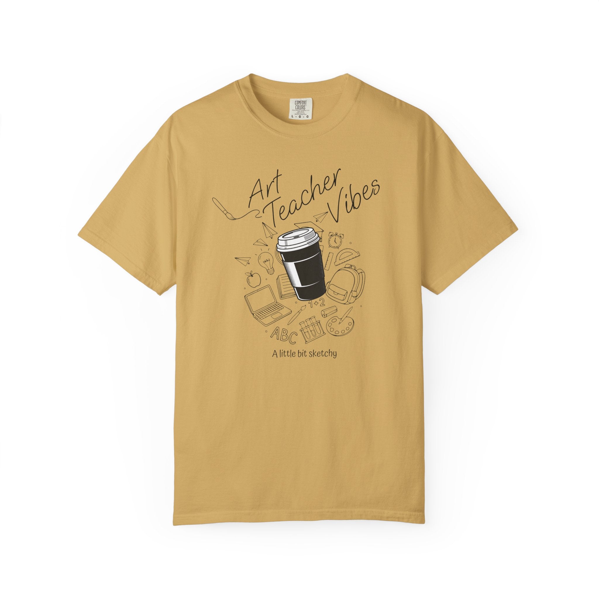 Art Teacher Vibes Doodle T-shirt | School Supplies Illustration