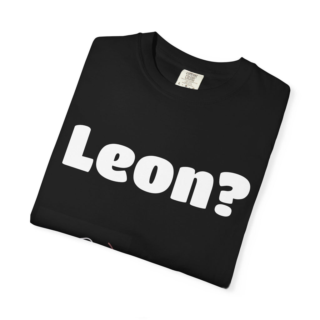 Leon? T-shirt | Playful Bubble Letter Text Tee