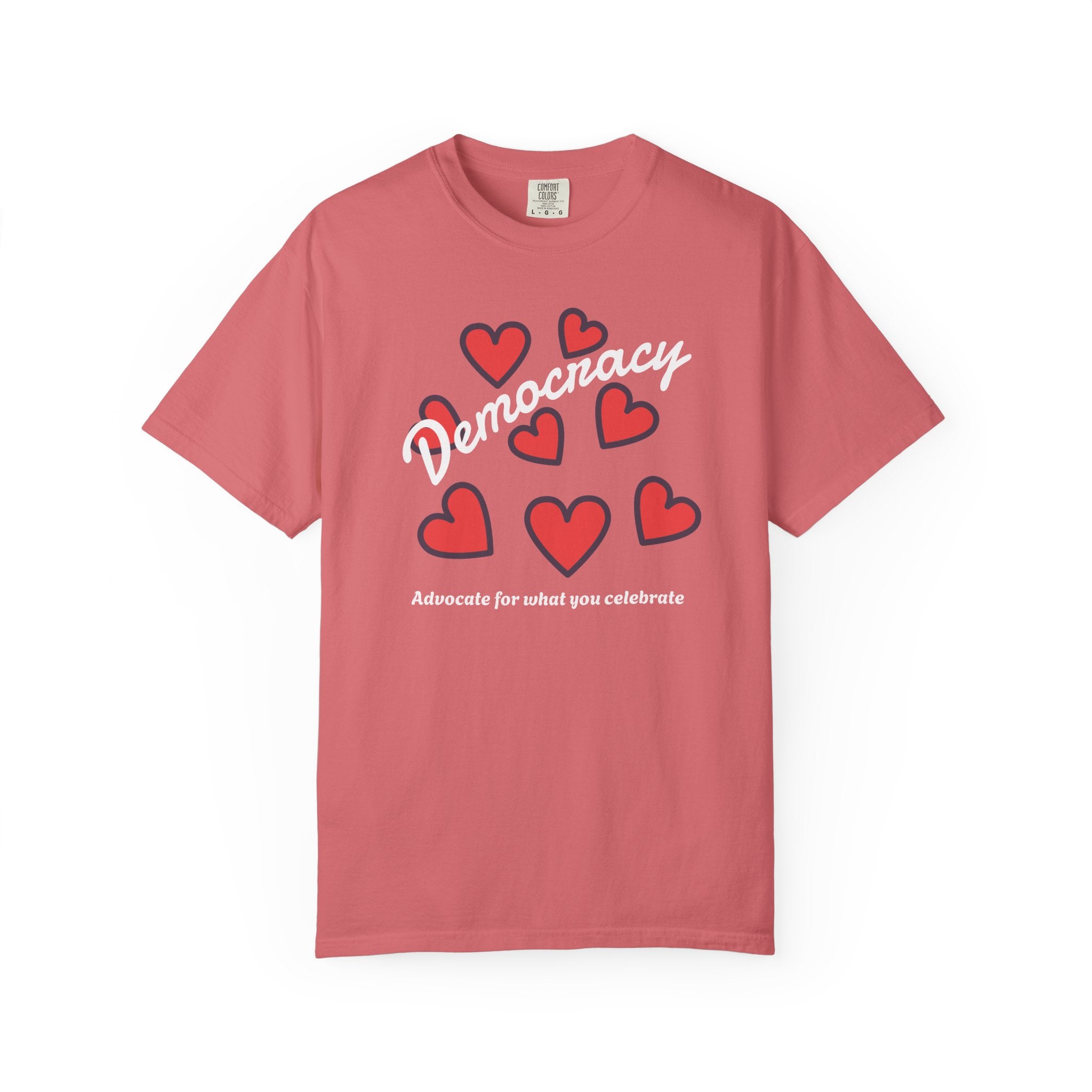 Democracy Hearts T-Shirt — USA Advocate Tee