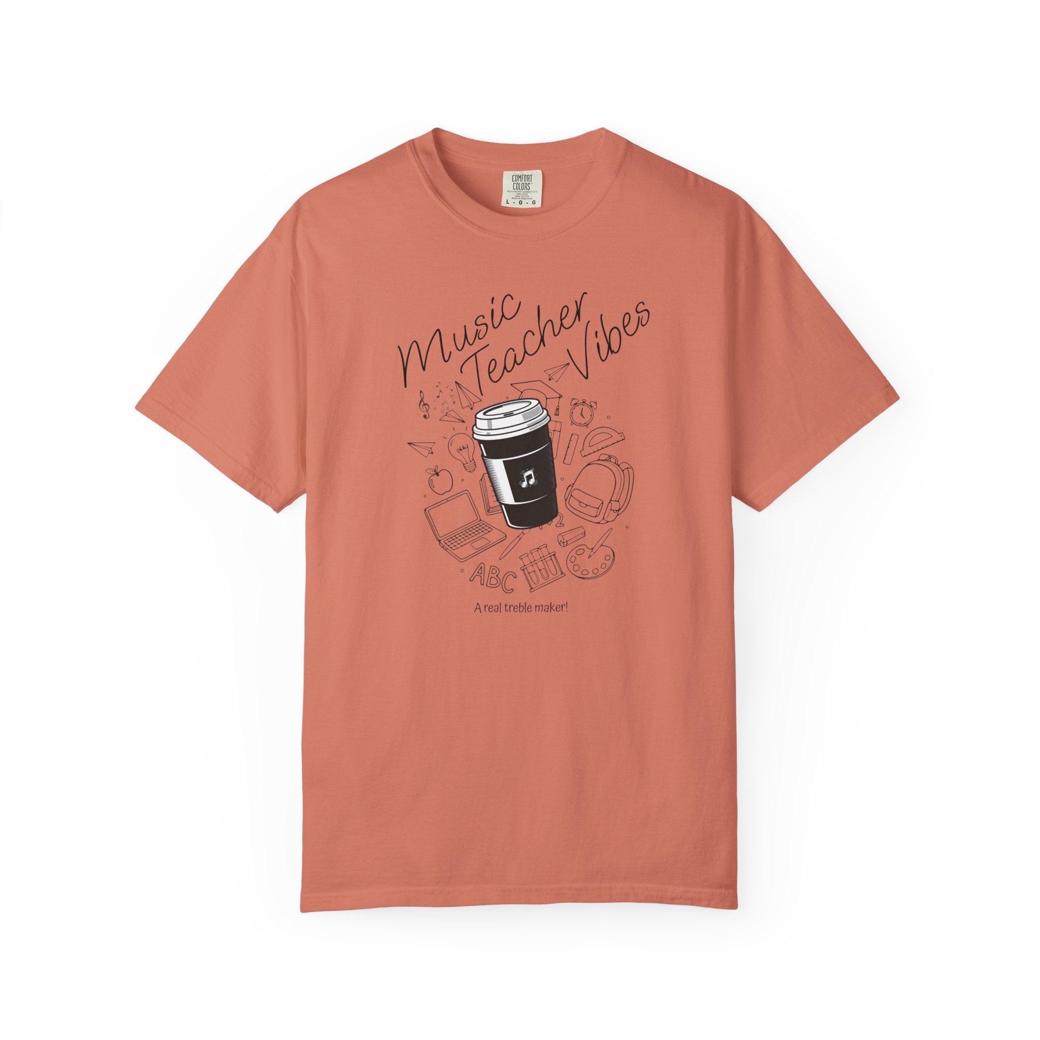 Music Teacher Vibes Doodle T-shirt | School Supplies Illustration