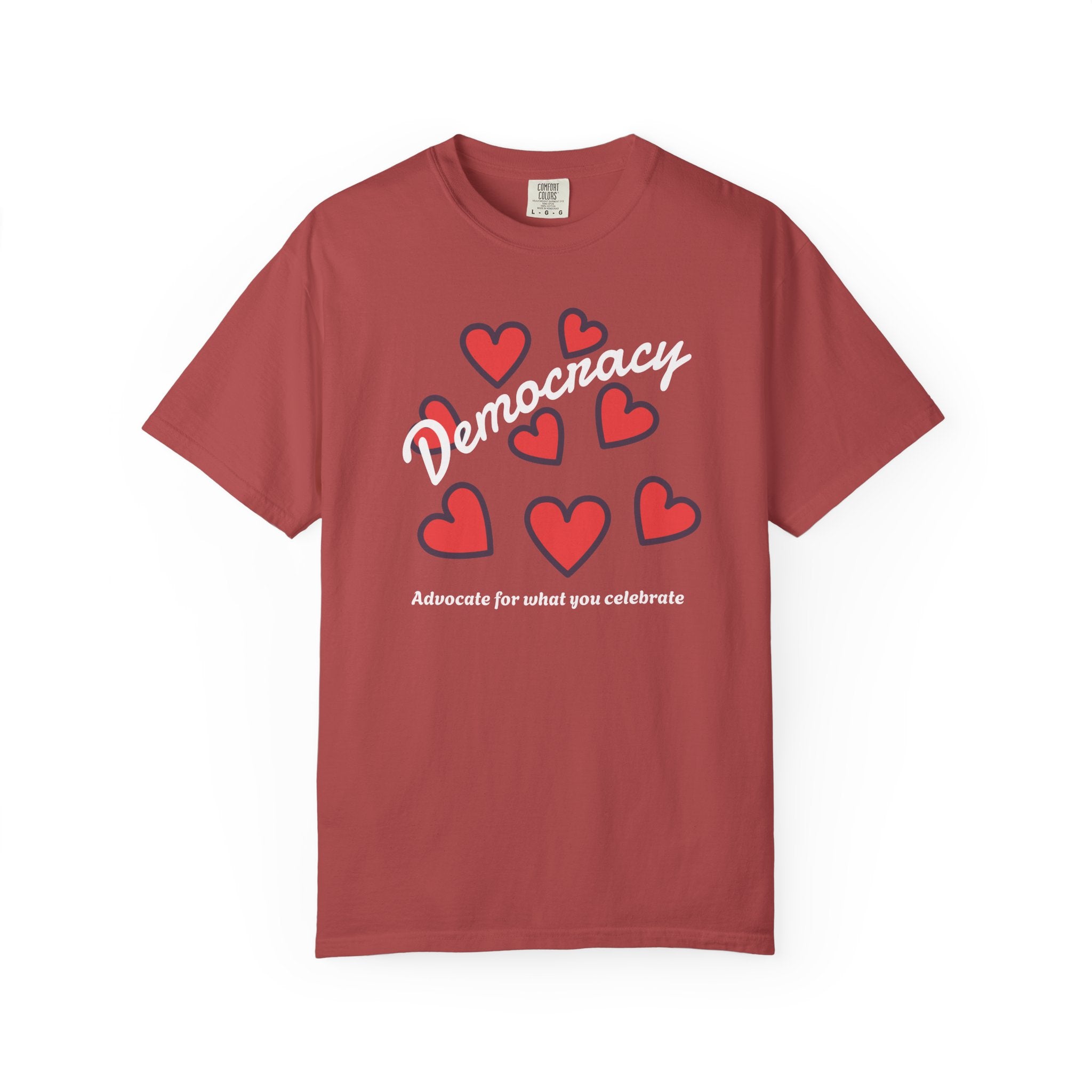 Democracy Hearts T-Shirt — USA Advocate Tee