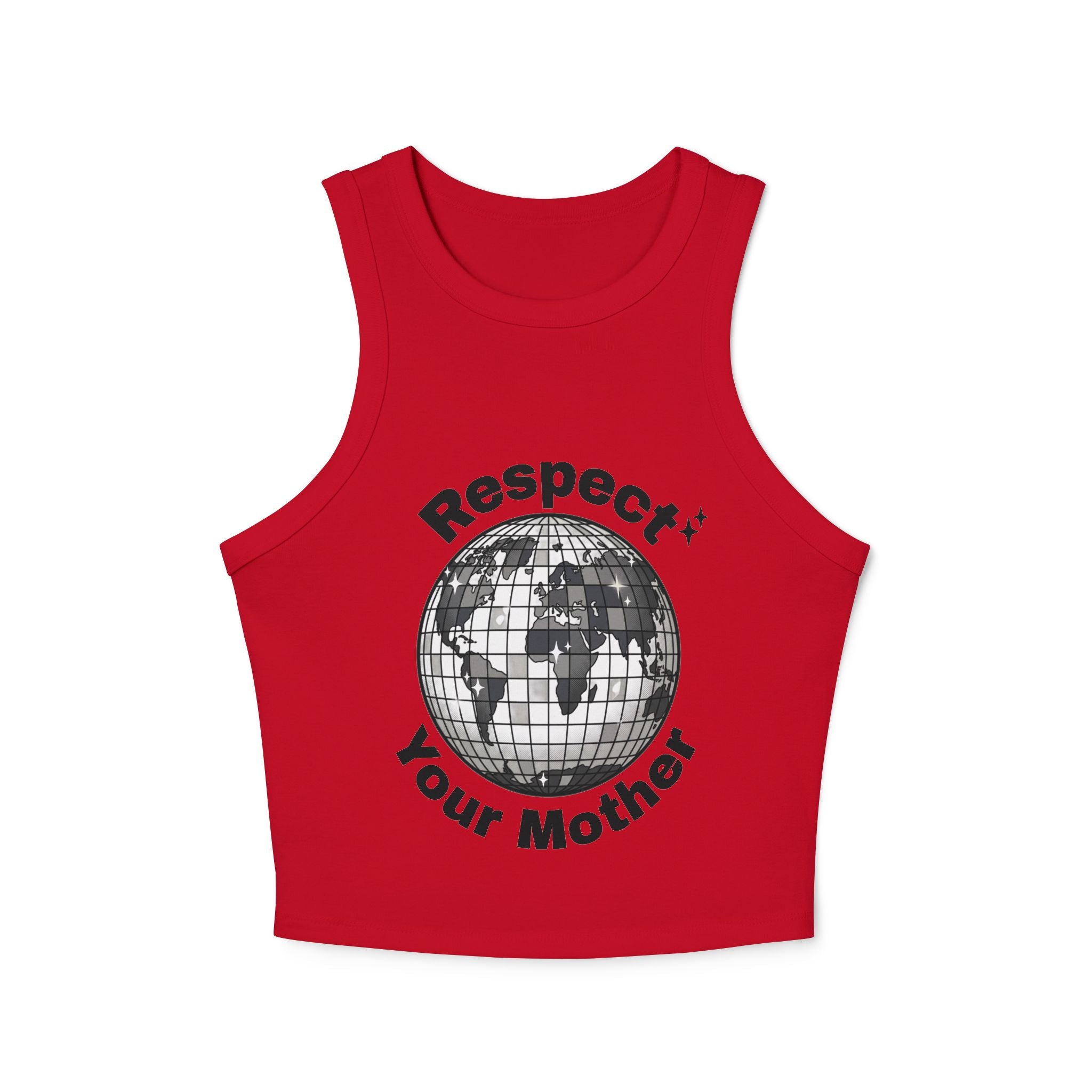 Respect Your Mother Disco Globe Tank Top | Vintage Mirror Ball Graphic