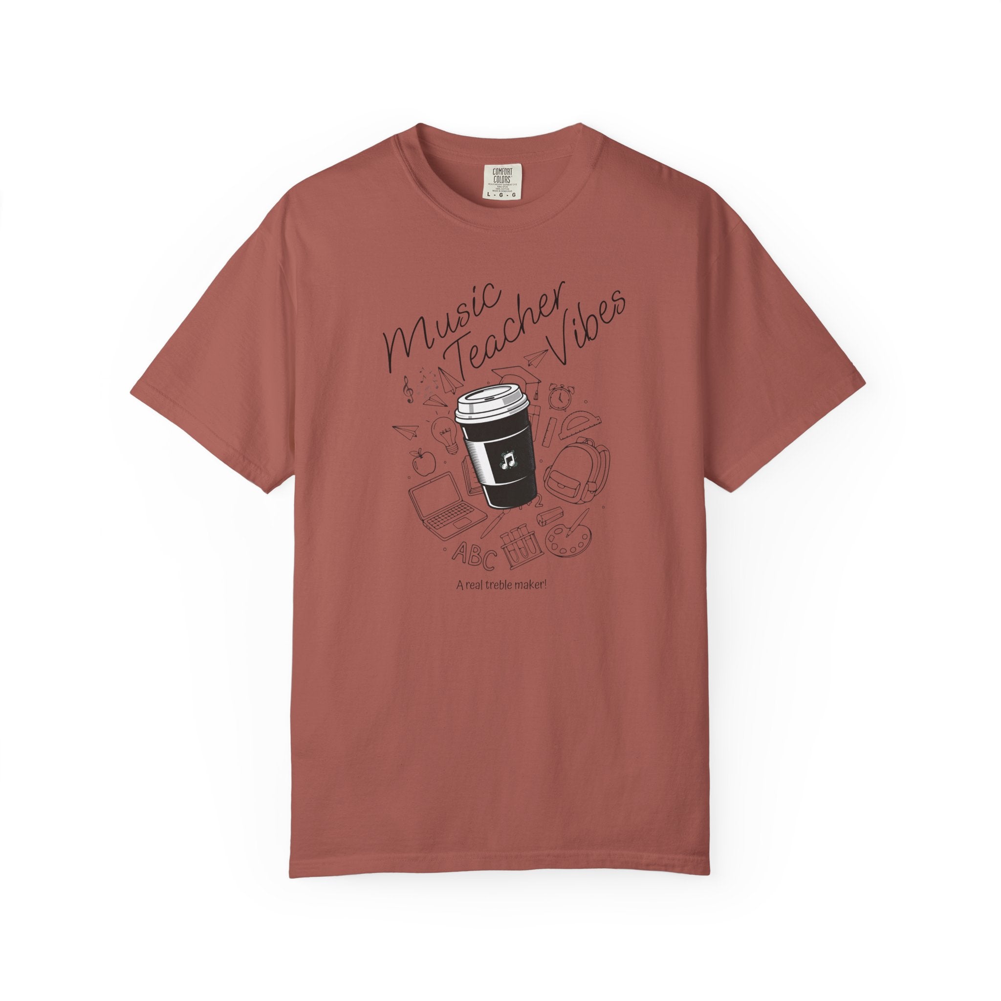 Music Teacher Vibes Doodle T-shirt | School Supplies Illustration