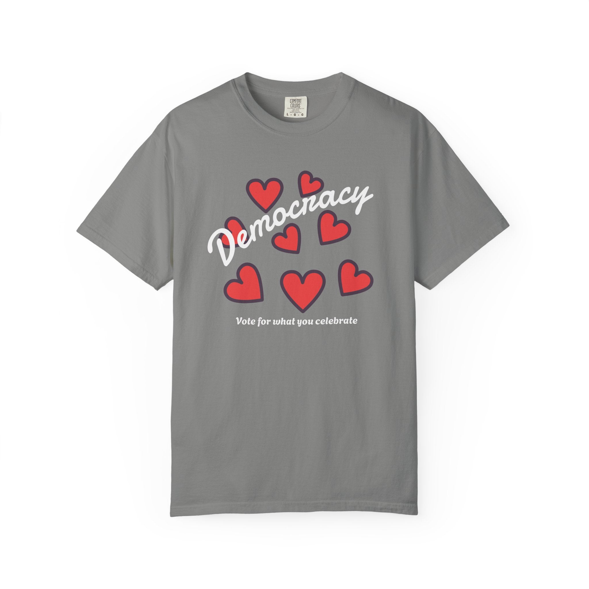 Democracy Hearts T-Shirt — USA Vote Tee