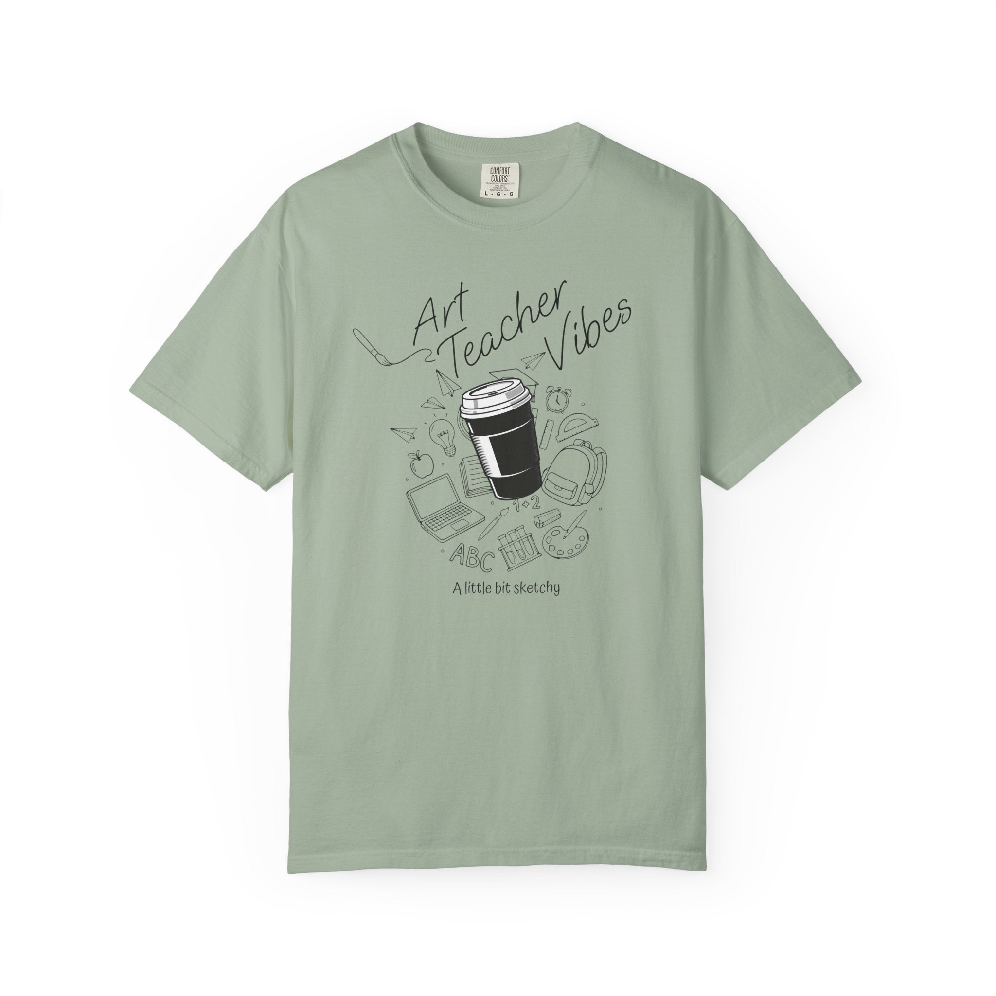 Art Teacher Vibes Doodle T-shirt | School Supplies Illustration