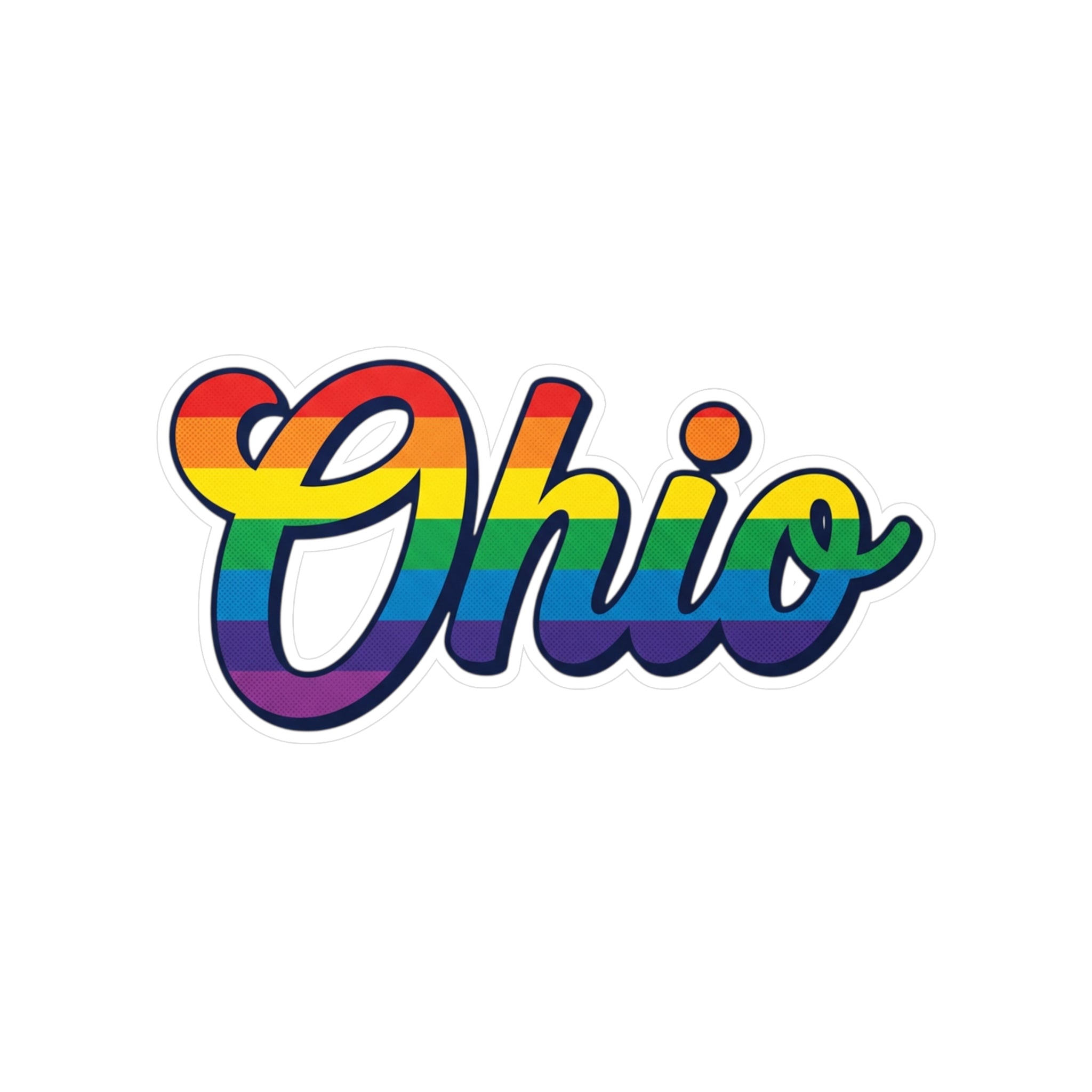 Ohio Rainbow Vinyl Sticker — Pride State Kiss-Cut Decal