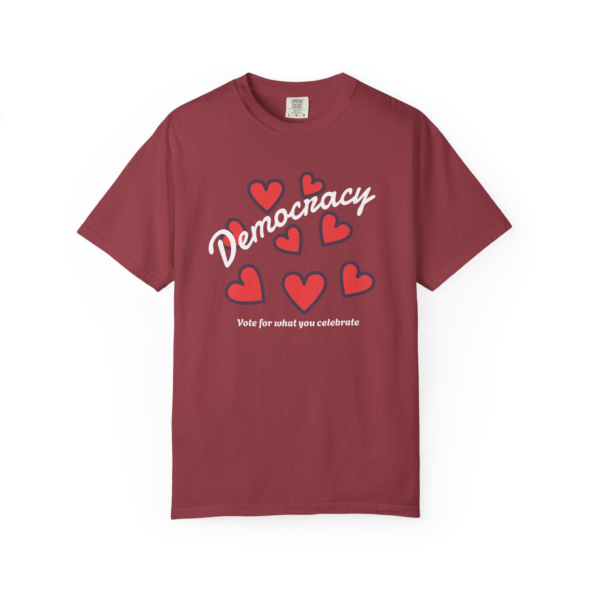 Democracy Hearts T-Shirt — USA Vote Tee