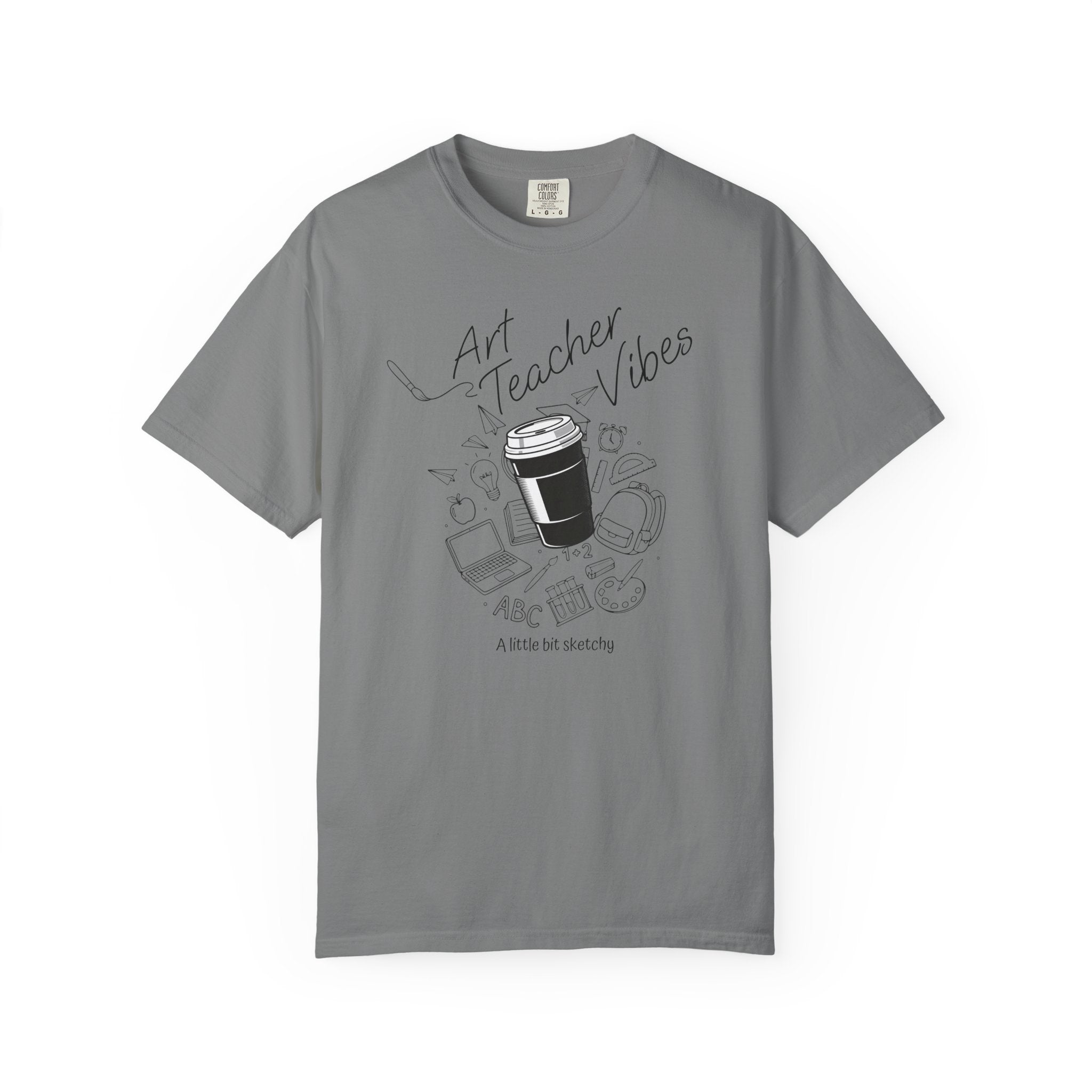 Art Teacher Vibes Doodle T-shirt | School Supplies Illustration