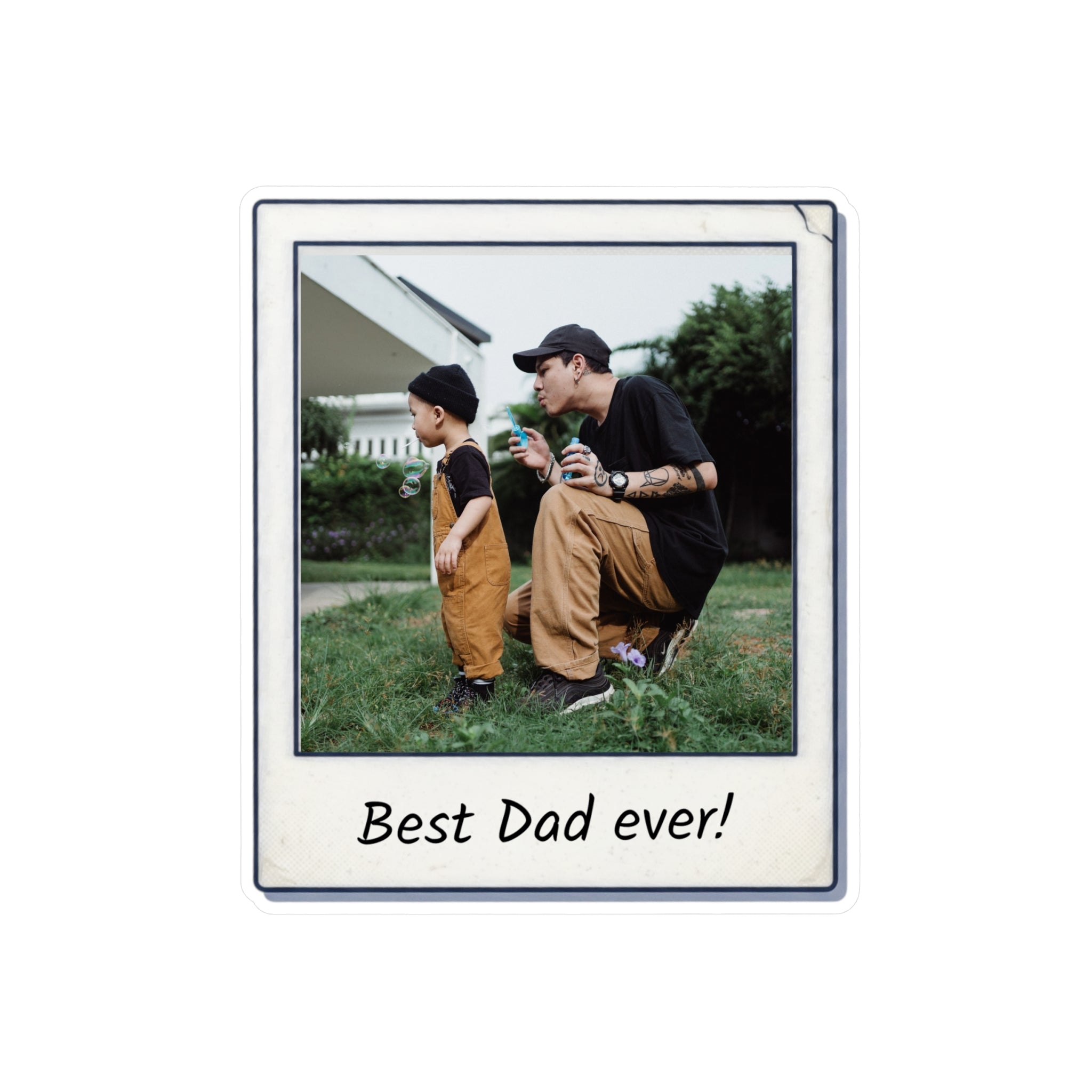 Personalizable Words and Photo Vintage Polaroid Kiss-Cut Vinyl Sticker