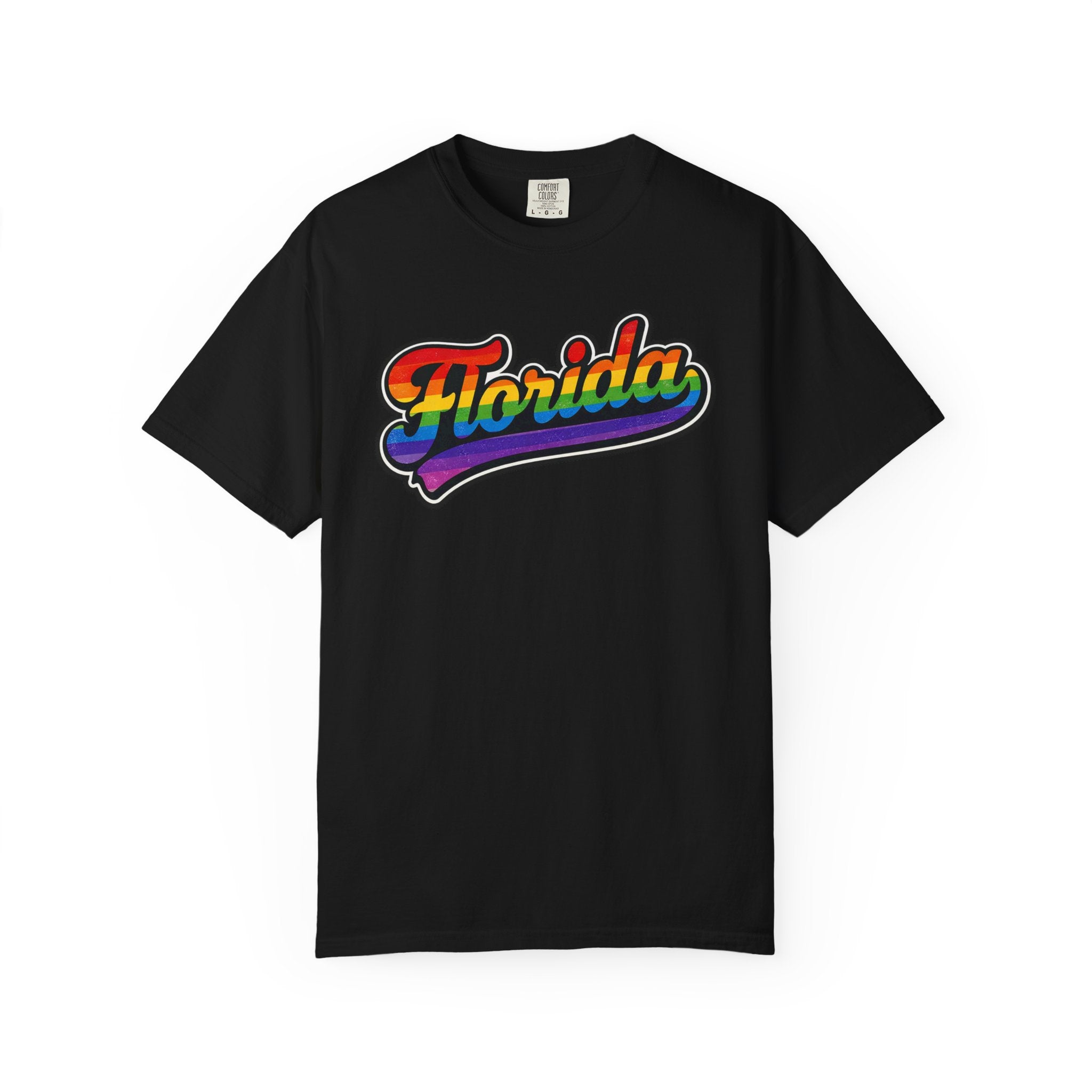 Florida Rainbow Retro Script State T-Shirt