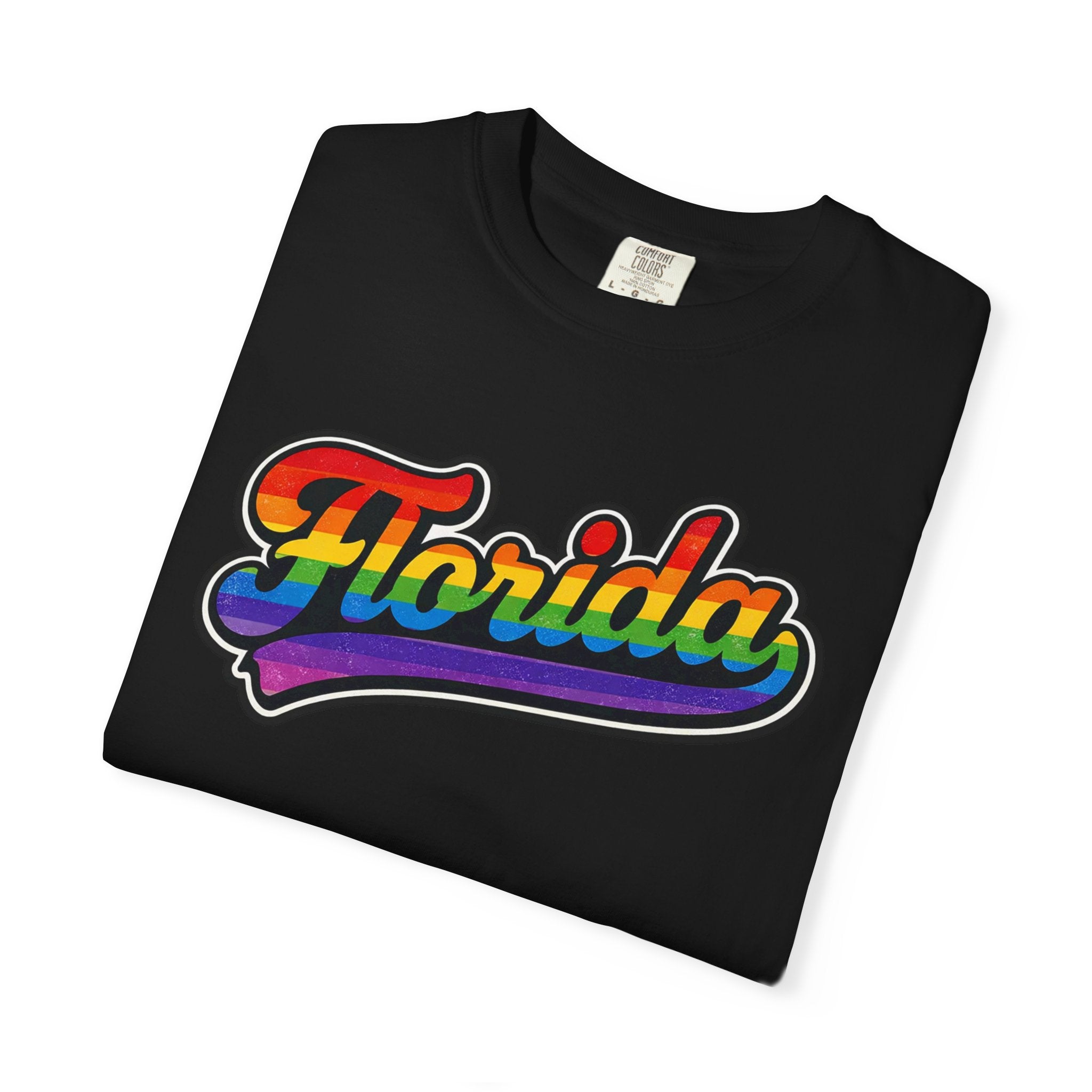 Florida Rainbow Retro Script State T-Shirt