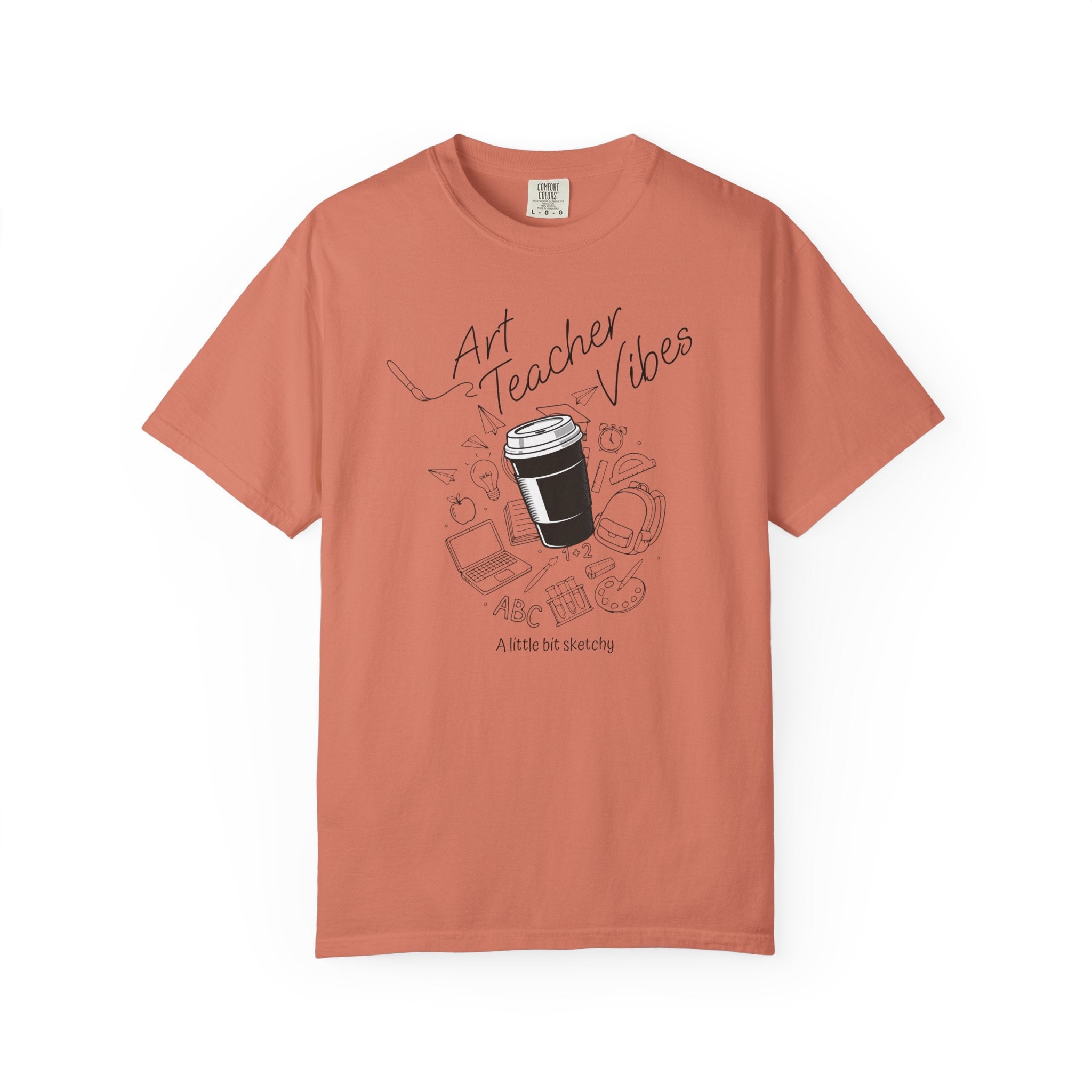 Art Teacher Vibes Doodle T-shirt | School Supplies Illustration