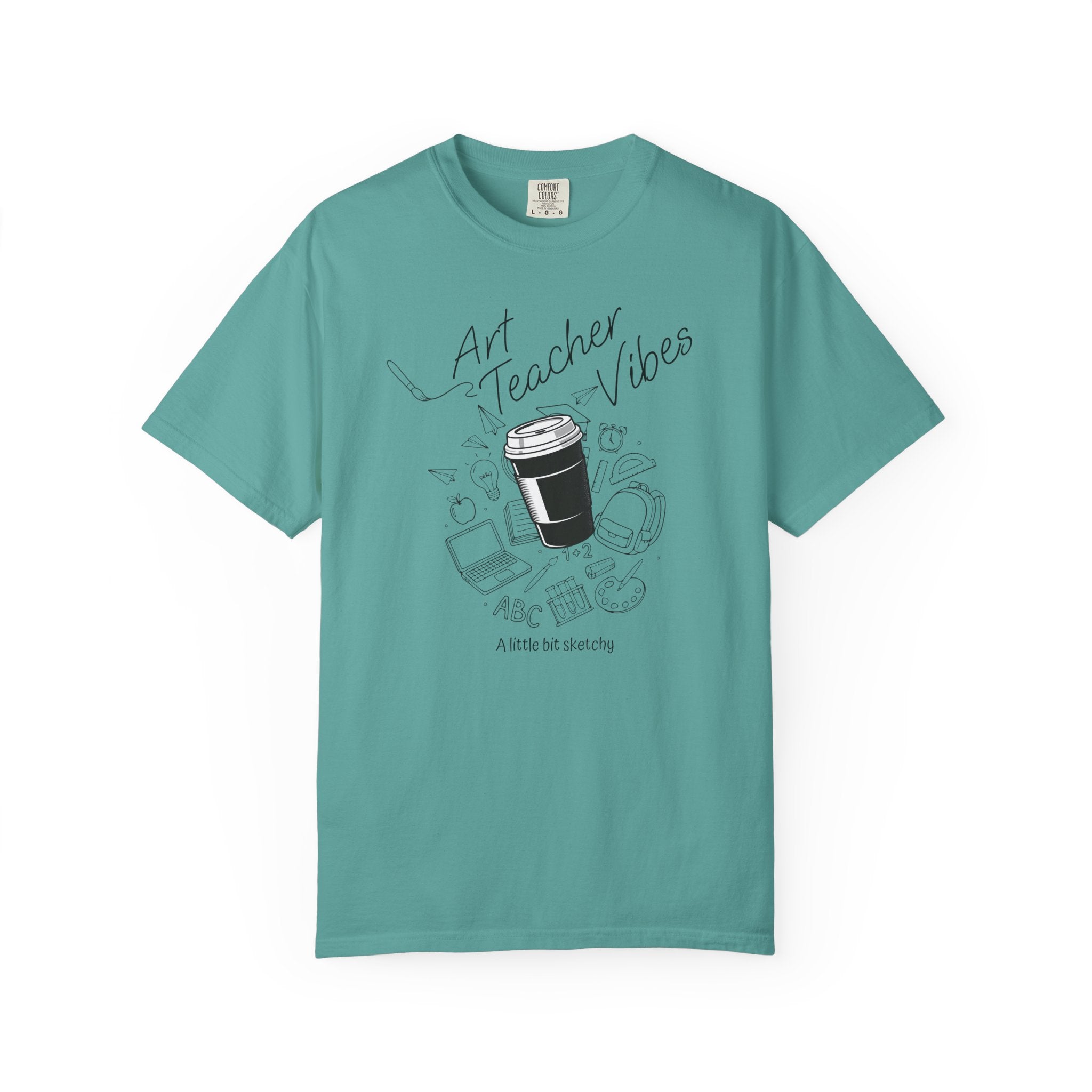 Art Teacher Vibes Doodle T-shirt | School Supplies Illustration