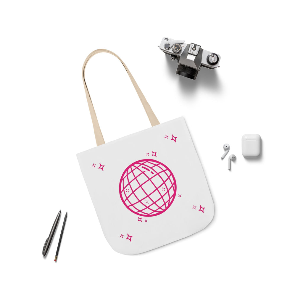 Pink Disco Globe Canvas Tote