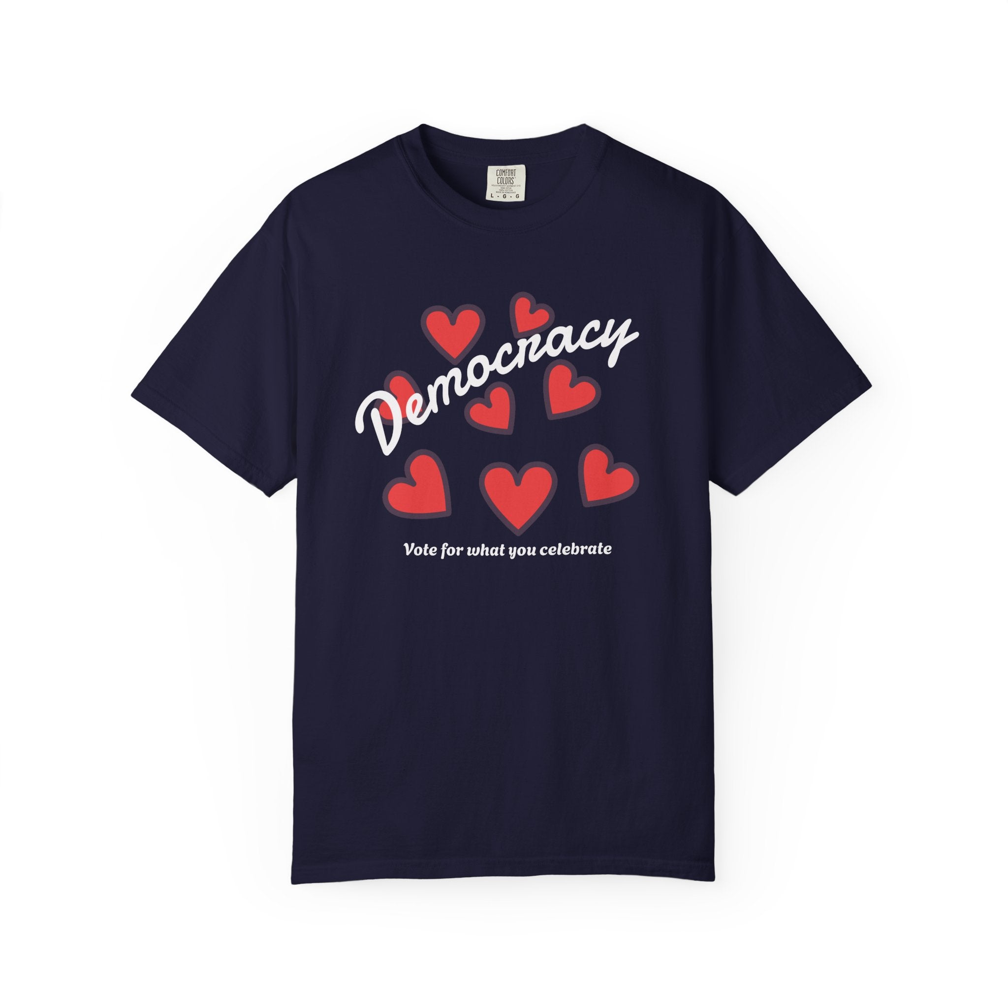 Democracy Hearts T-Shirt — USA Vote Tee