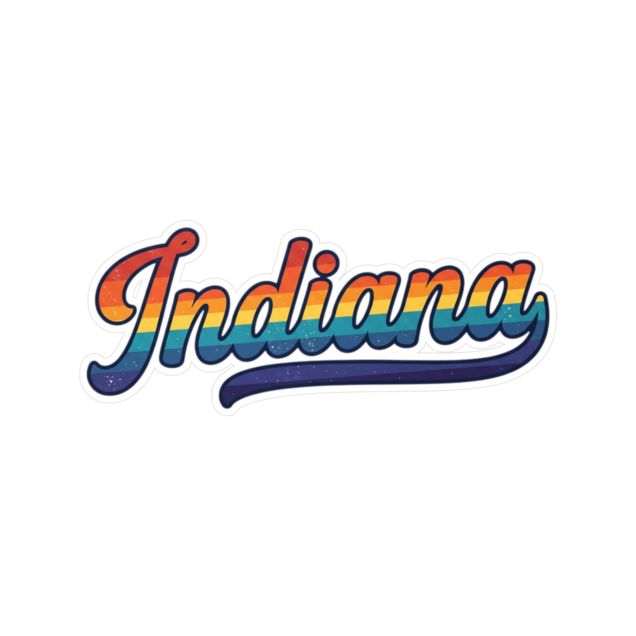 Indiana Rainbow Vinyl Sticker — Pride State Kiss-Cut Decal
