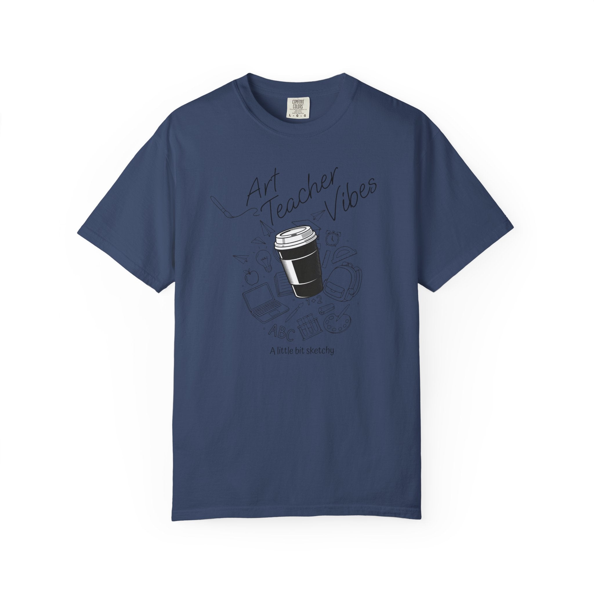 Art Teacher Vibes Doodle T-shirt | School Supplies Illustration