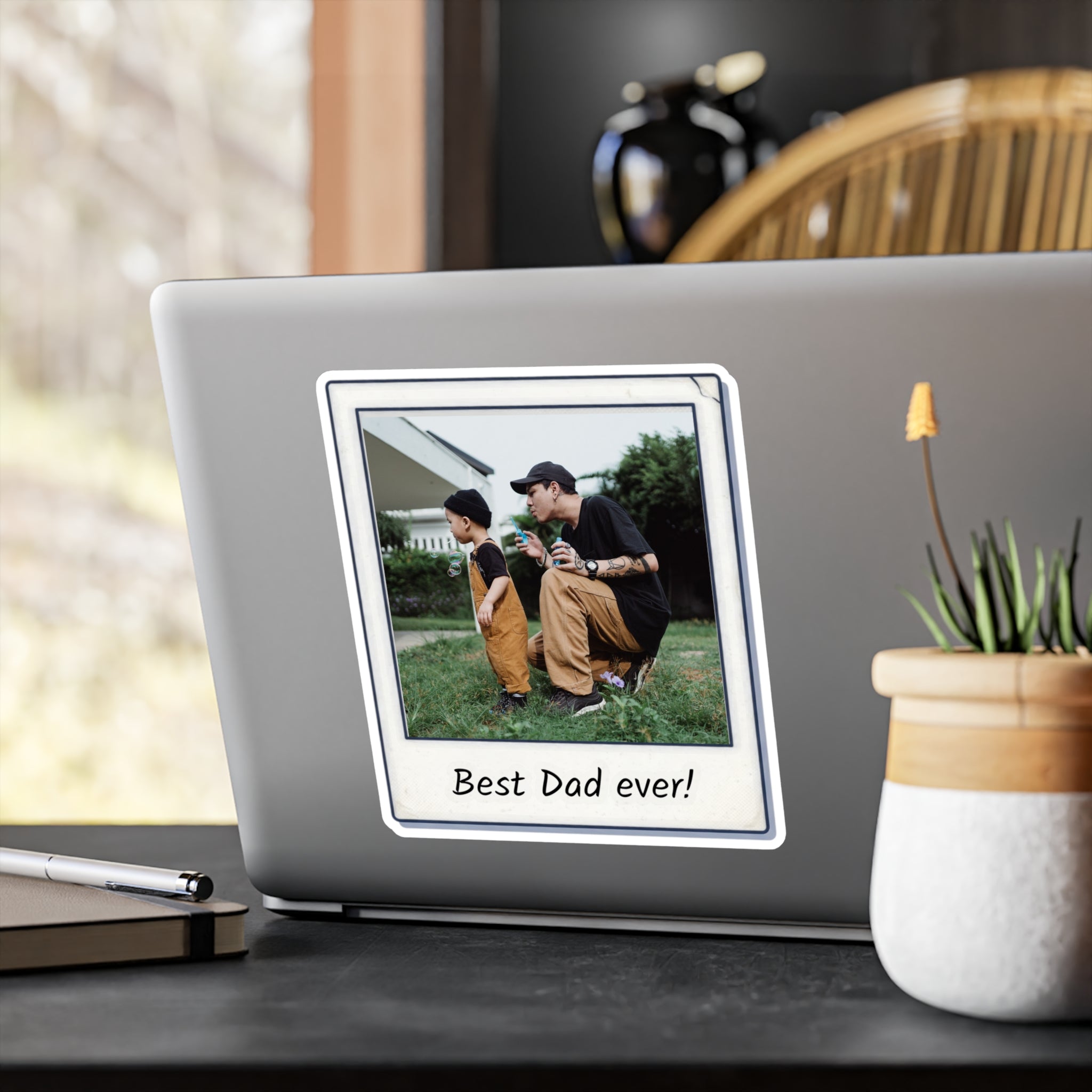 Personalizable Words and Photo Vintage Polaroid Kiss-Cut Vinyl Sticker