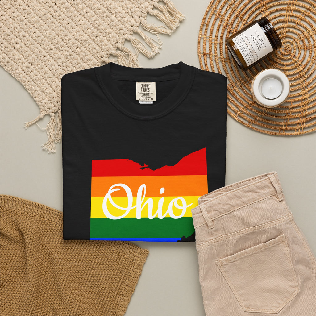 Rainbow Pride Ohio T-shirt | State Map Shirt