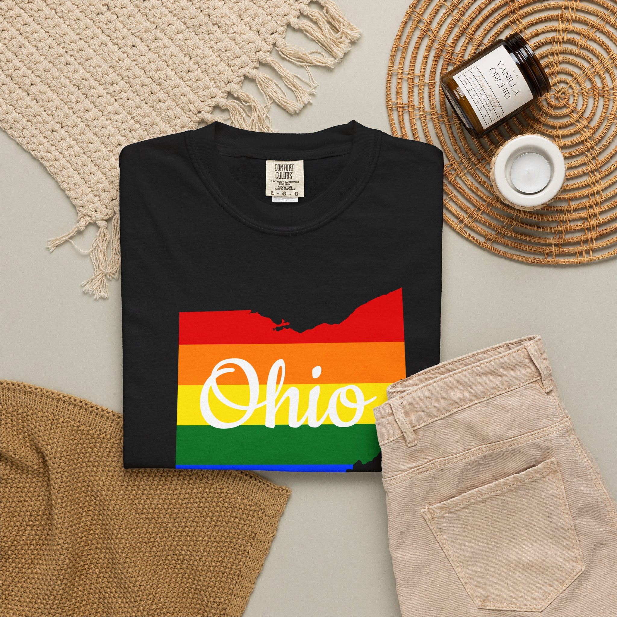 Rainbow Pride Ohio T-shirt | State Map Shirt