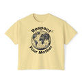 Respect Your Mother Globe Earth Disco Ball graphic tee | Women's Boxy Tee