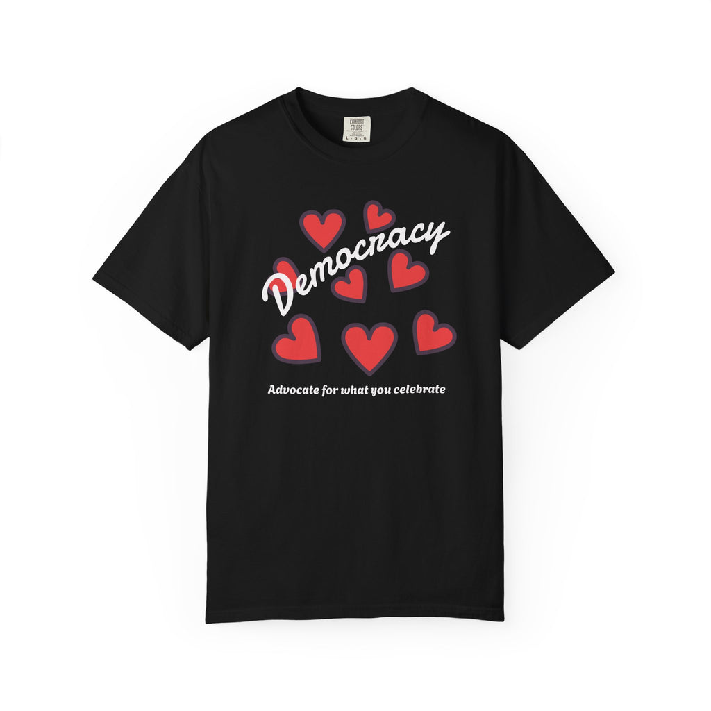 Democracy Hearts T-Shirt — USA Advocate Tee