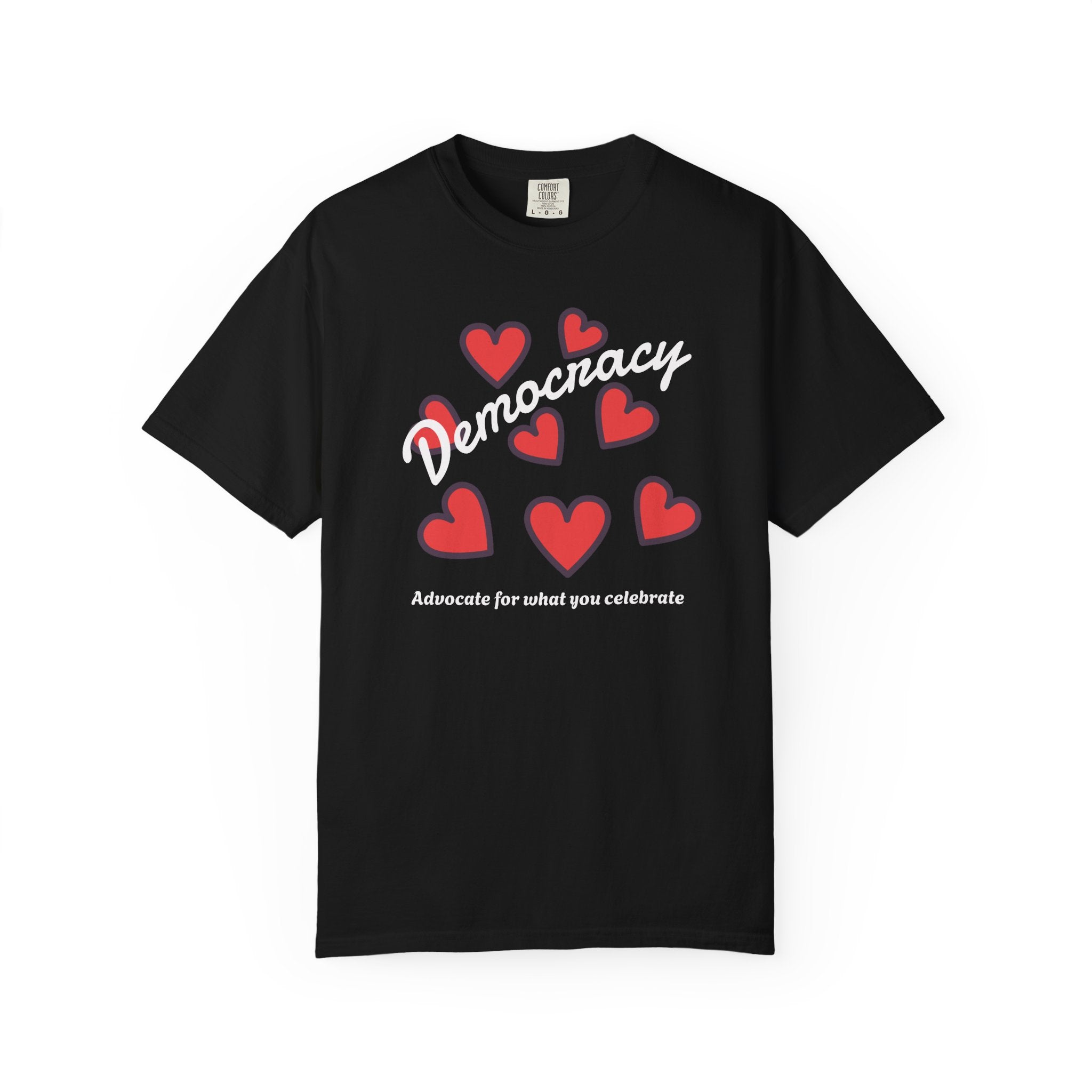 Democracy Hearts T-Shirt — USA Advocate Tee