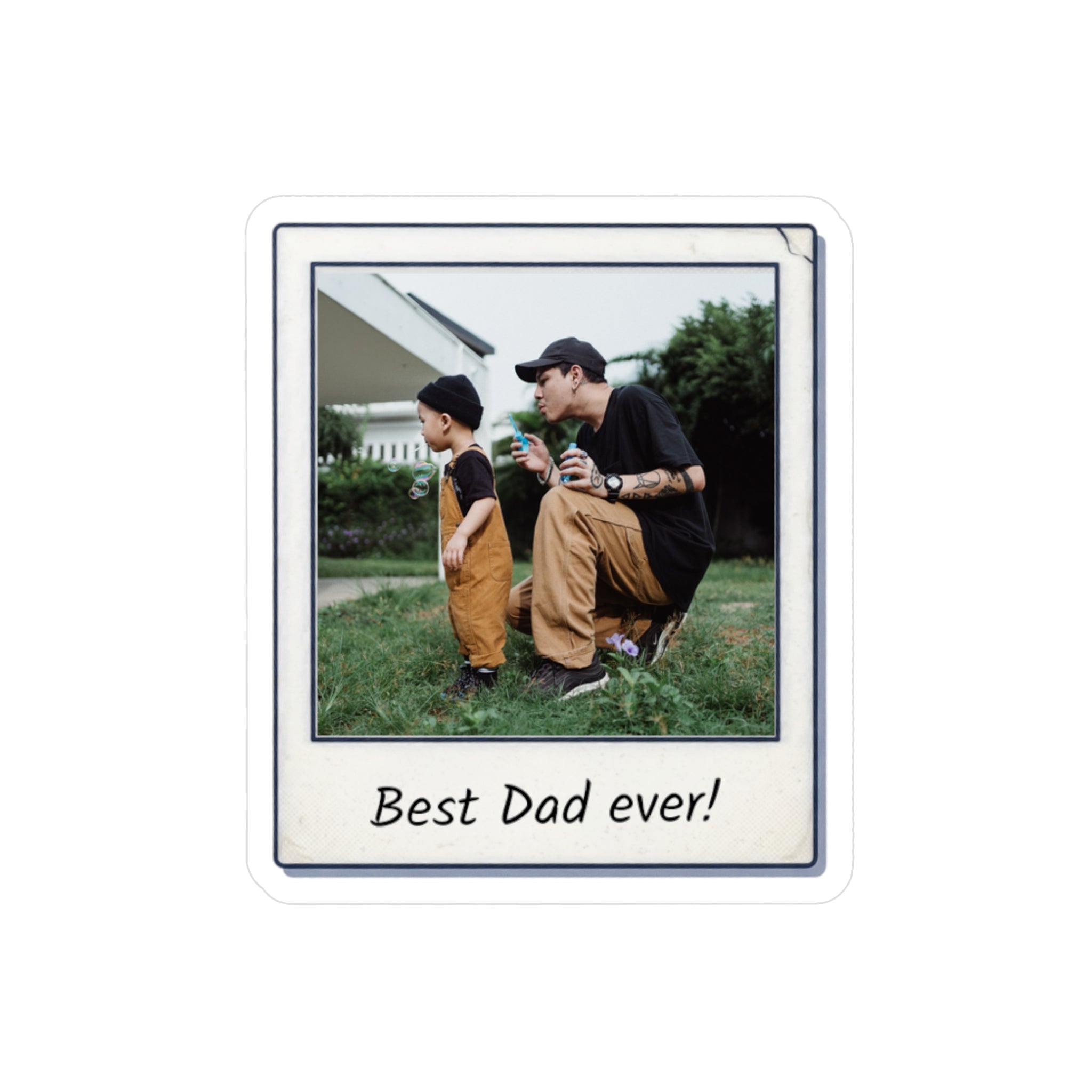 Personalizable Words and Photo Vintage Polaroid Kiss-Cut Vinyl Sticker