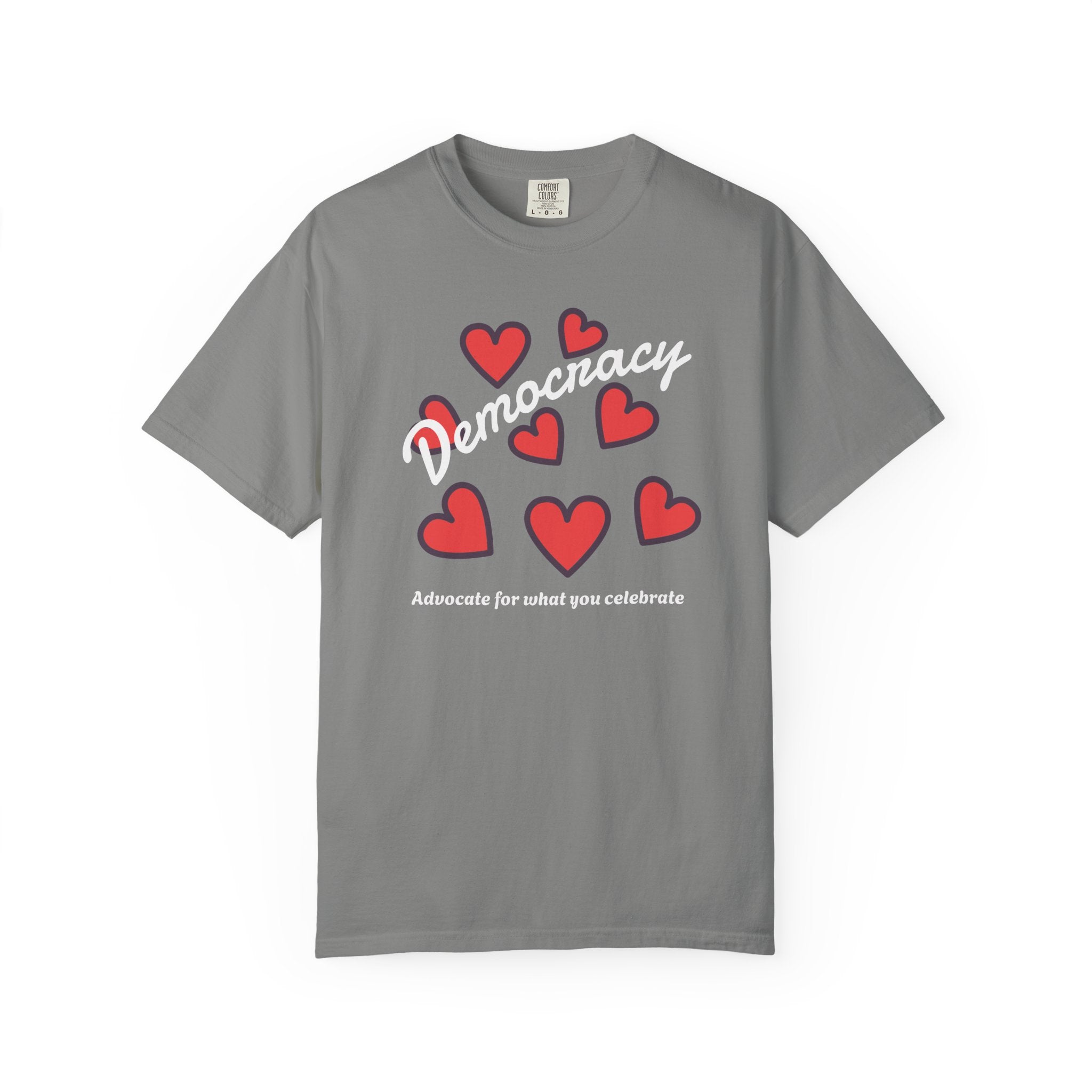 Democracy Hearts T-Shirt — USA Advocate Tee