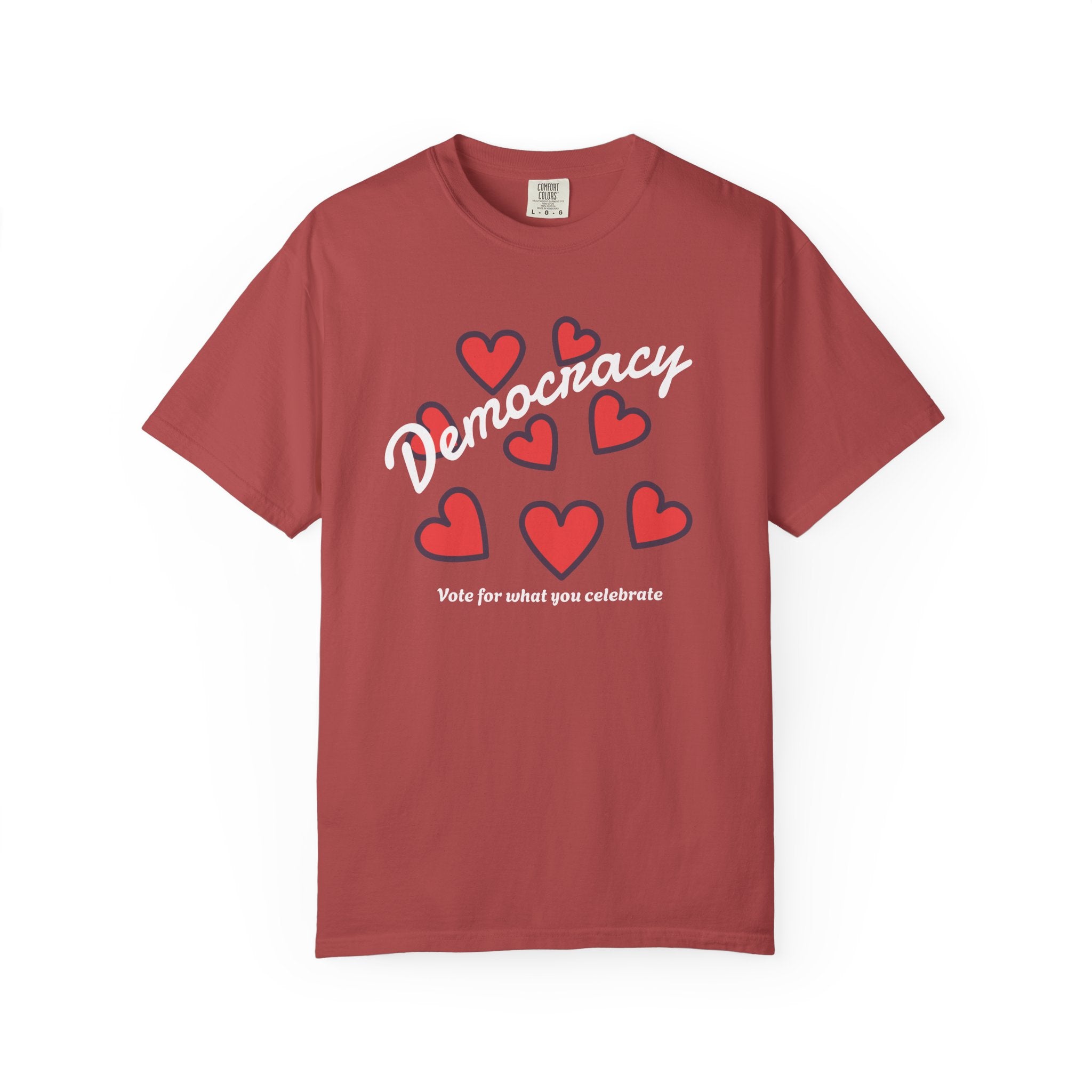 Democracy Hearts T-Shirt — USA Vote Tee
