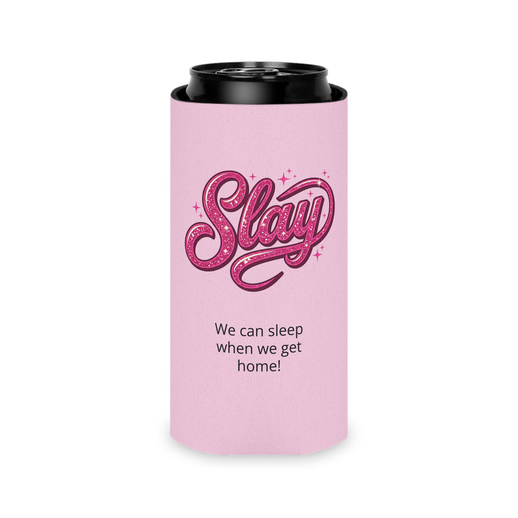 Pink 'Slay' Can Cooler – Customizable Drink Koozie