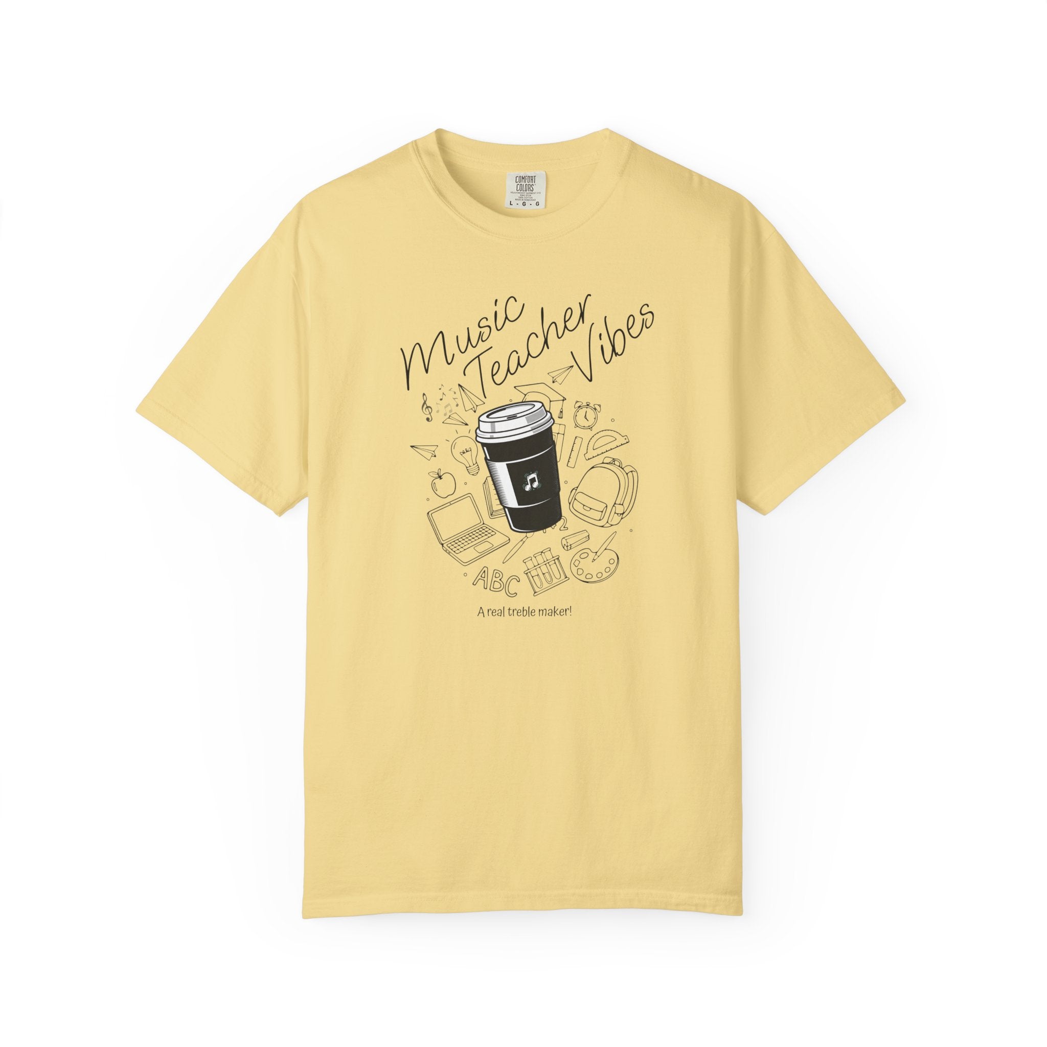 Music Teacher Vibes Doodle T-shirt | School Supplies Illustration