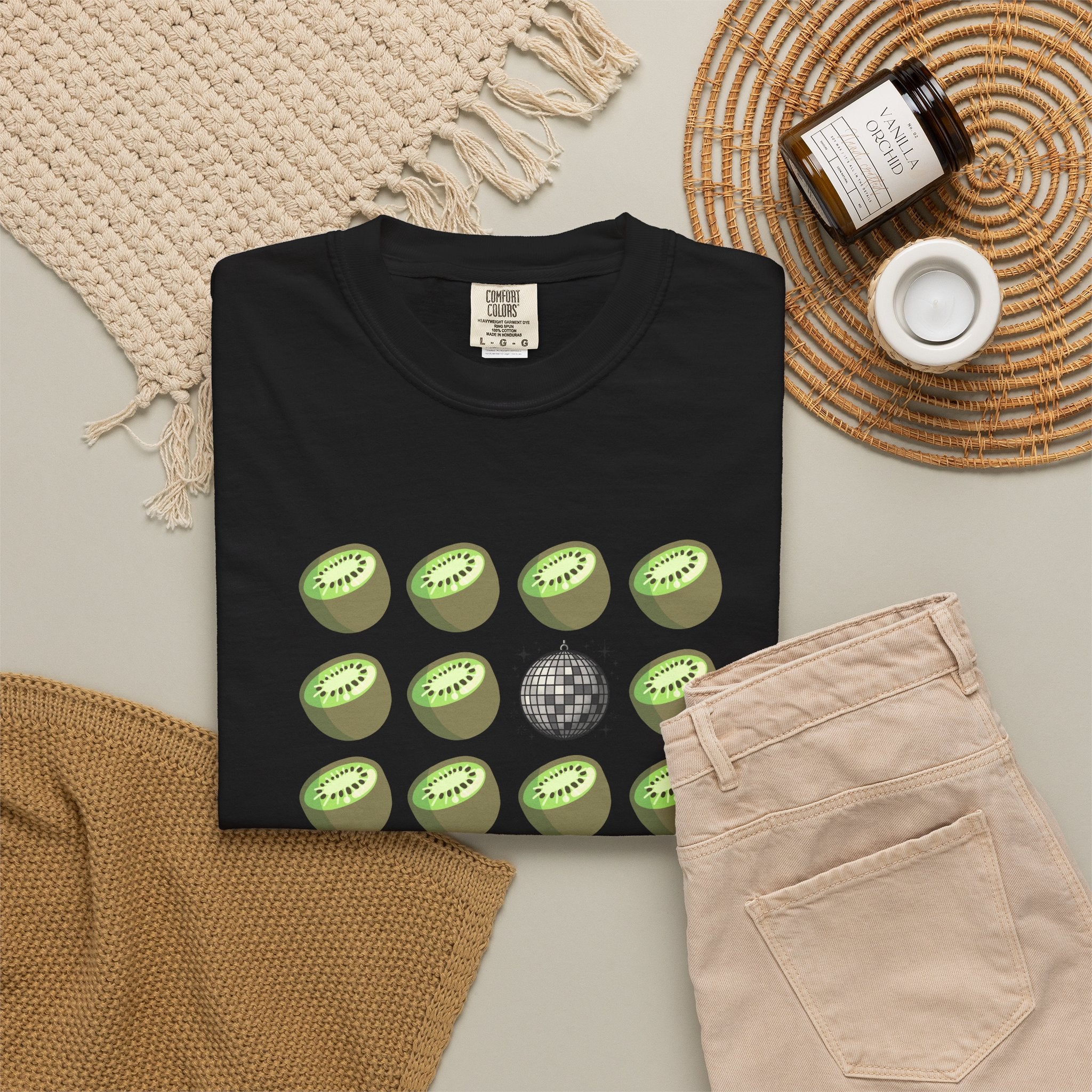 Kiwi All The Time Disco T-Shirt — Pop Art Fruit Design