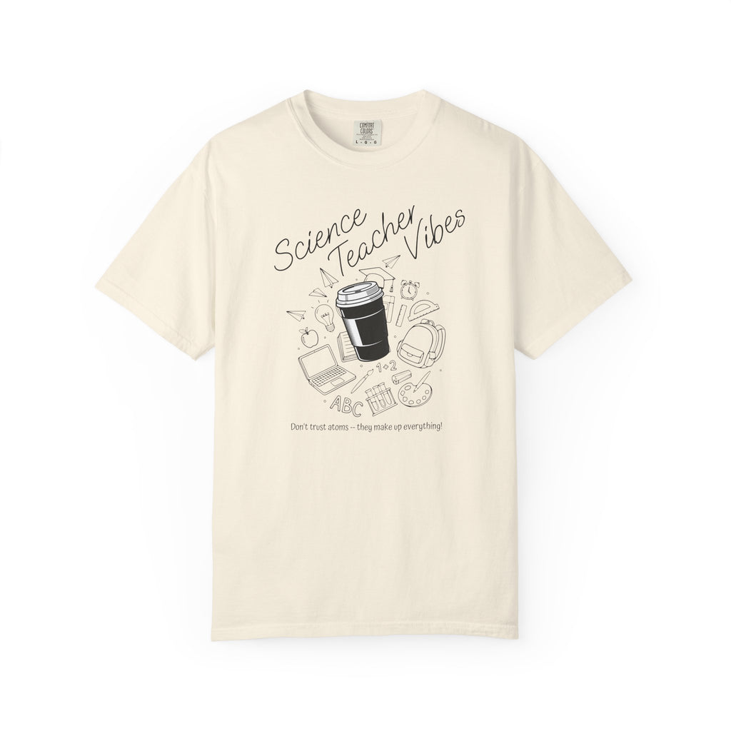 Science Teacher Vibes Doodle T-shirt | School Supplies Illustration