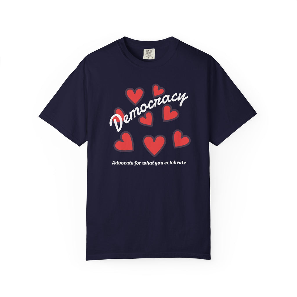 Democracy Hearts T-Shirt — USA Advocate Tee