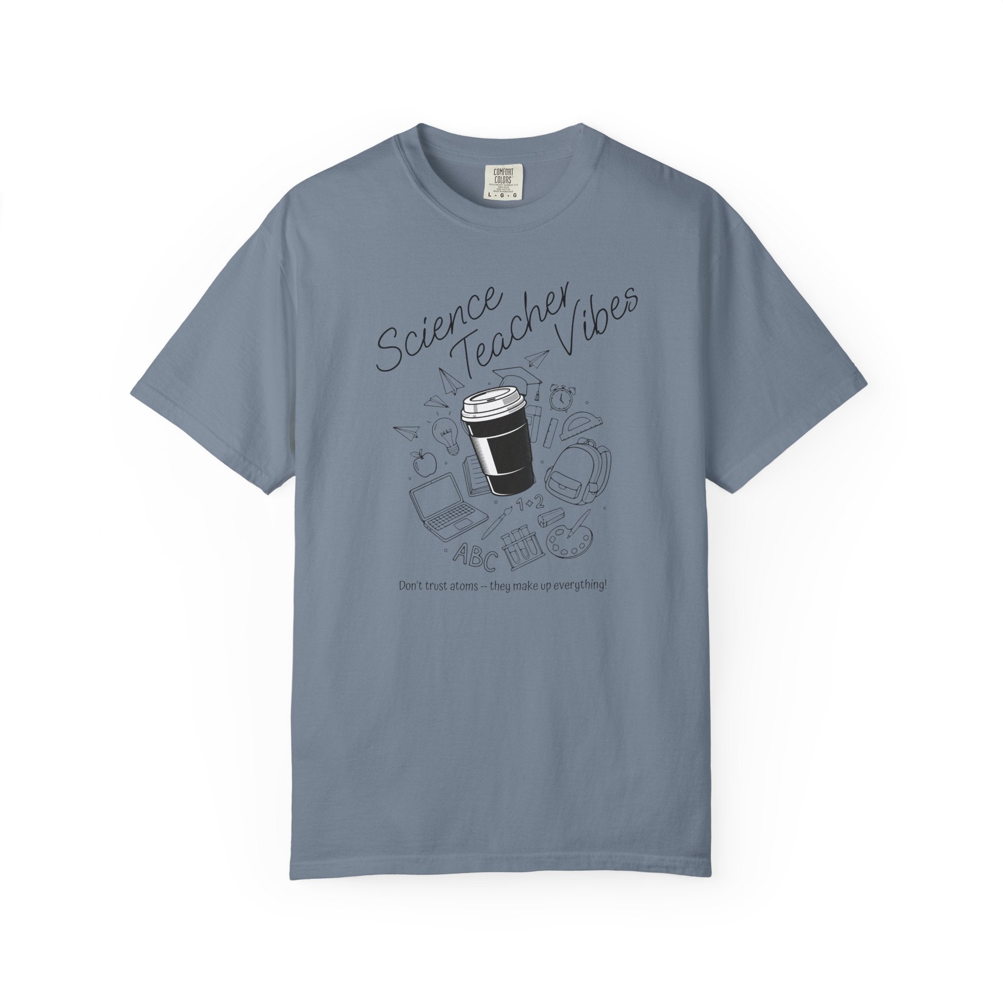 Science Teacher Vibes Doodle T-shirt | School Supplies Illustration