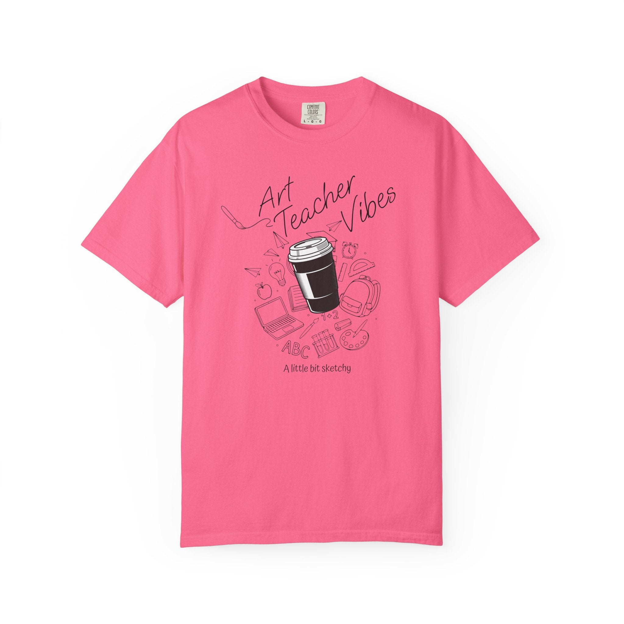 Art Teacher Vibes Doodle T-shirt | School Supplies Illustration