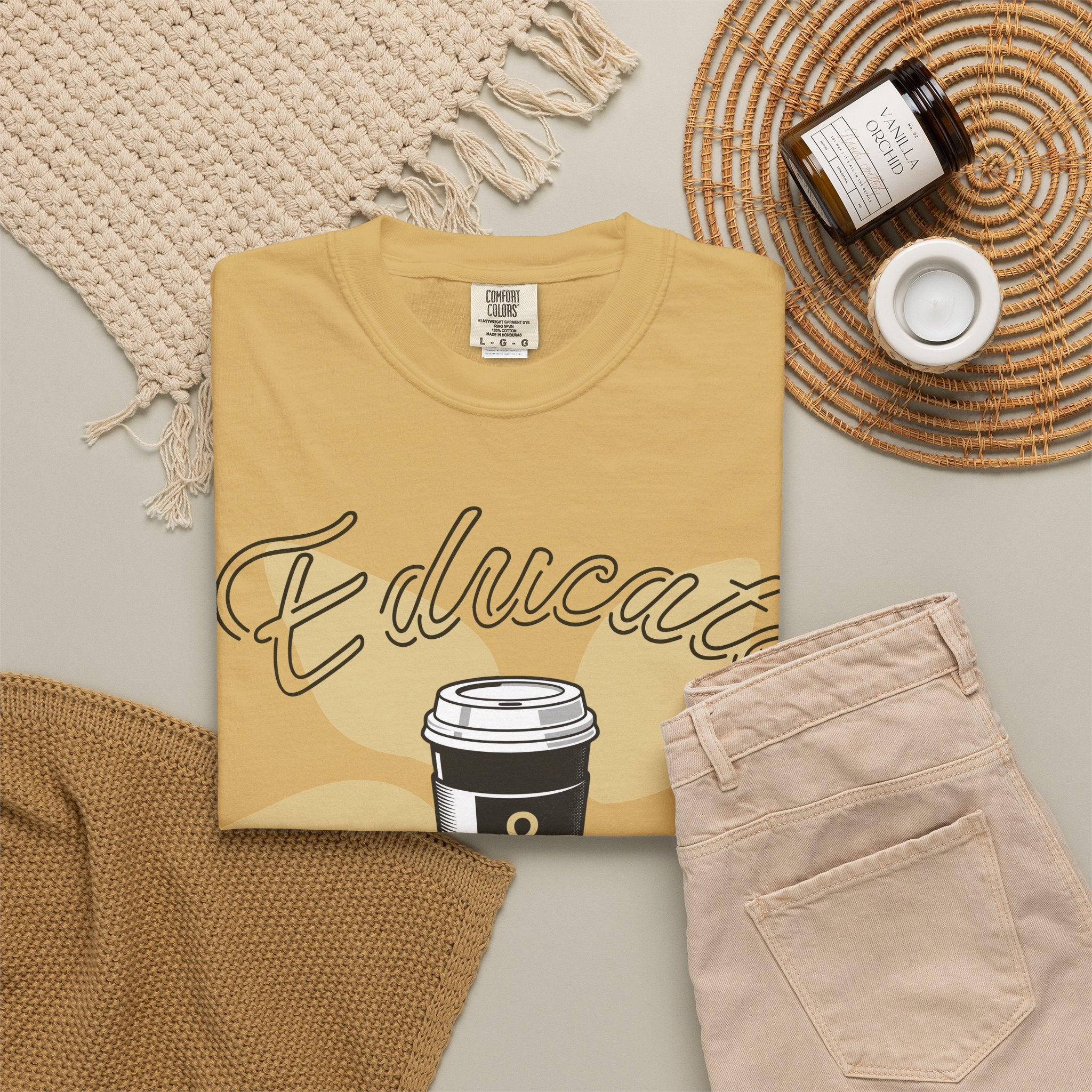 Educate & Caffeinate T-Shirt | Coffee Cup Teacher Tee