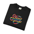 Slay Rainbow Script Personalized T-Shirt | Customizable Place Pride Tee
