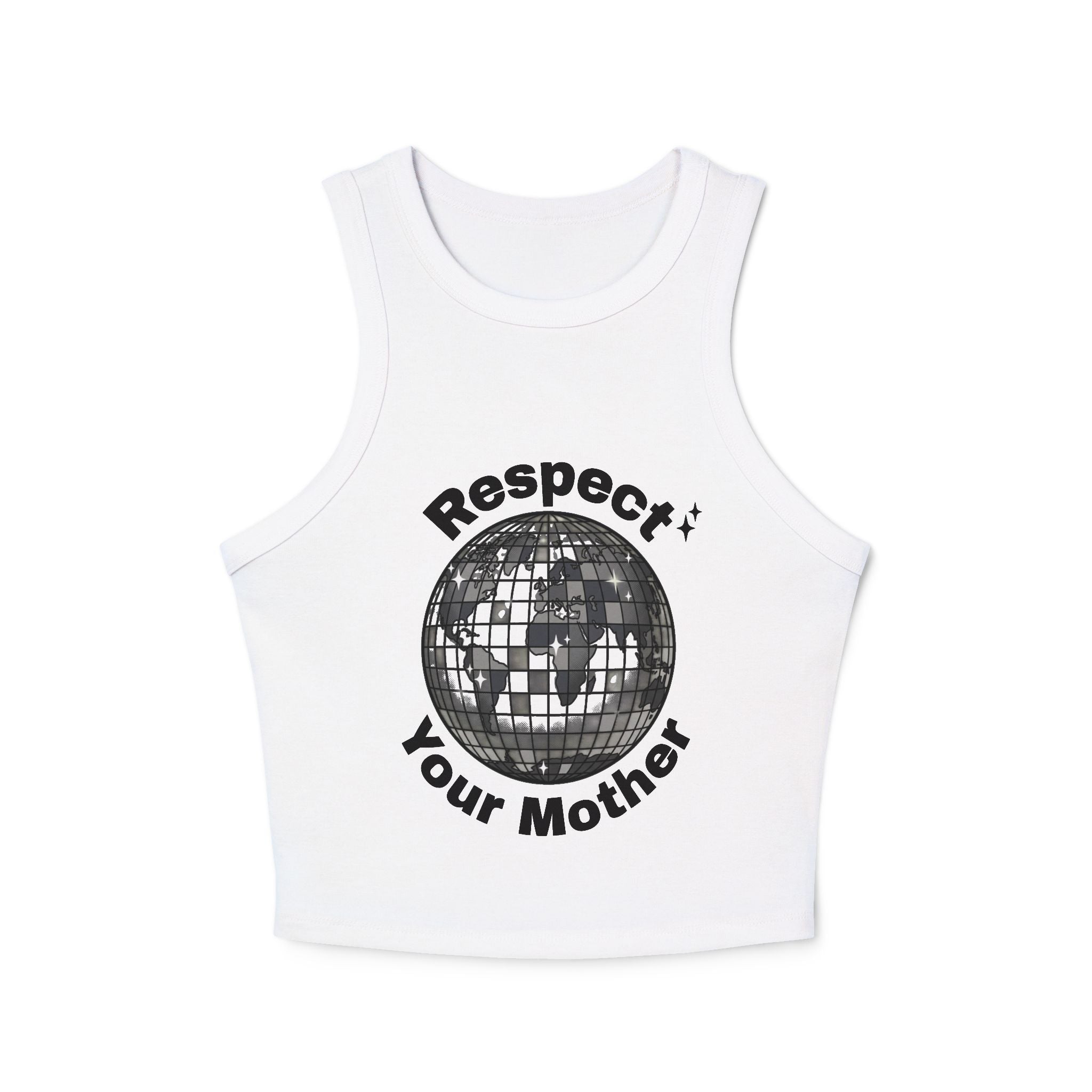 Respect Your Mother Disco Globe Tank Top | Vintage Mirror Ball Graphic