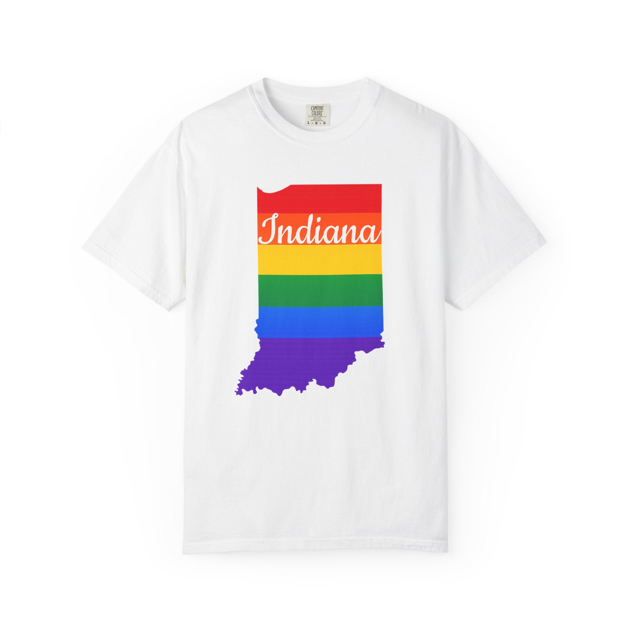 Rainbow Pride Indiana T-shirt | State Map Shirt
