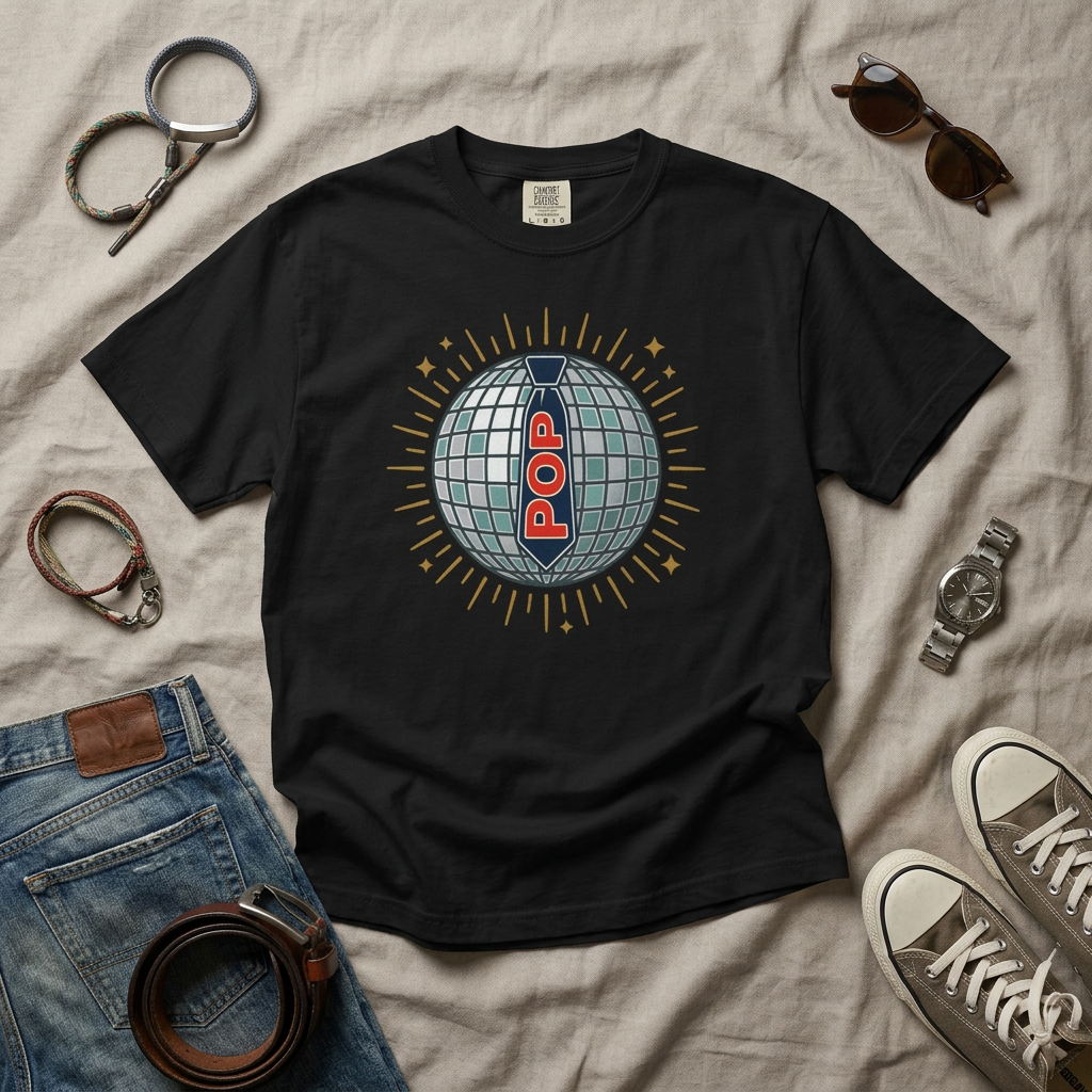 Retro Disco Mirrorball POP T-Shirt | Disco Concert Tee