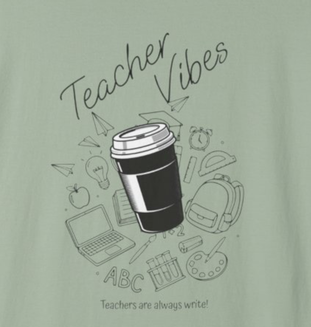 Teacher Tee Doodle T-shirt | School Supplies Illustration