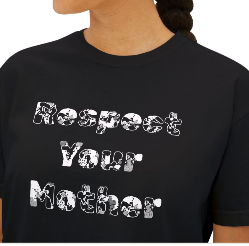 Boxy Tee — Minimalist "Respect Your Mother" Crop T-Shirt