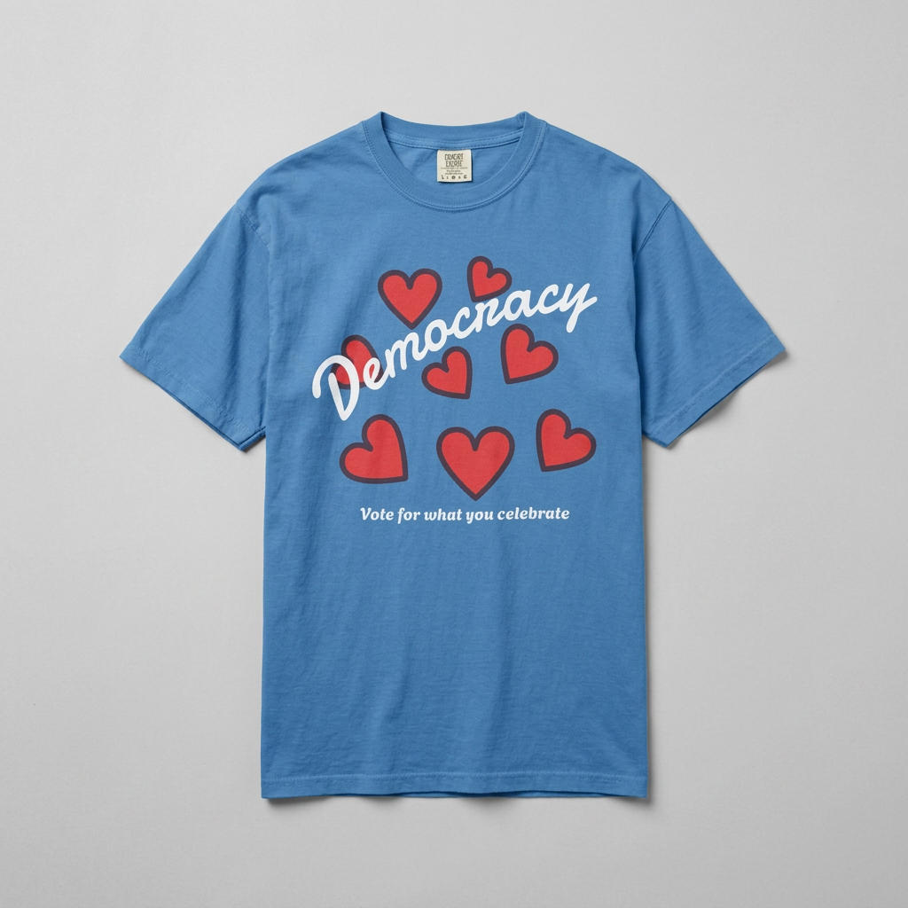 Democracy Hearts T-Shirt — USA Vote Tee